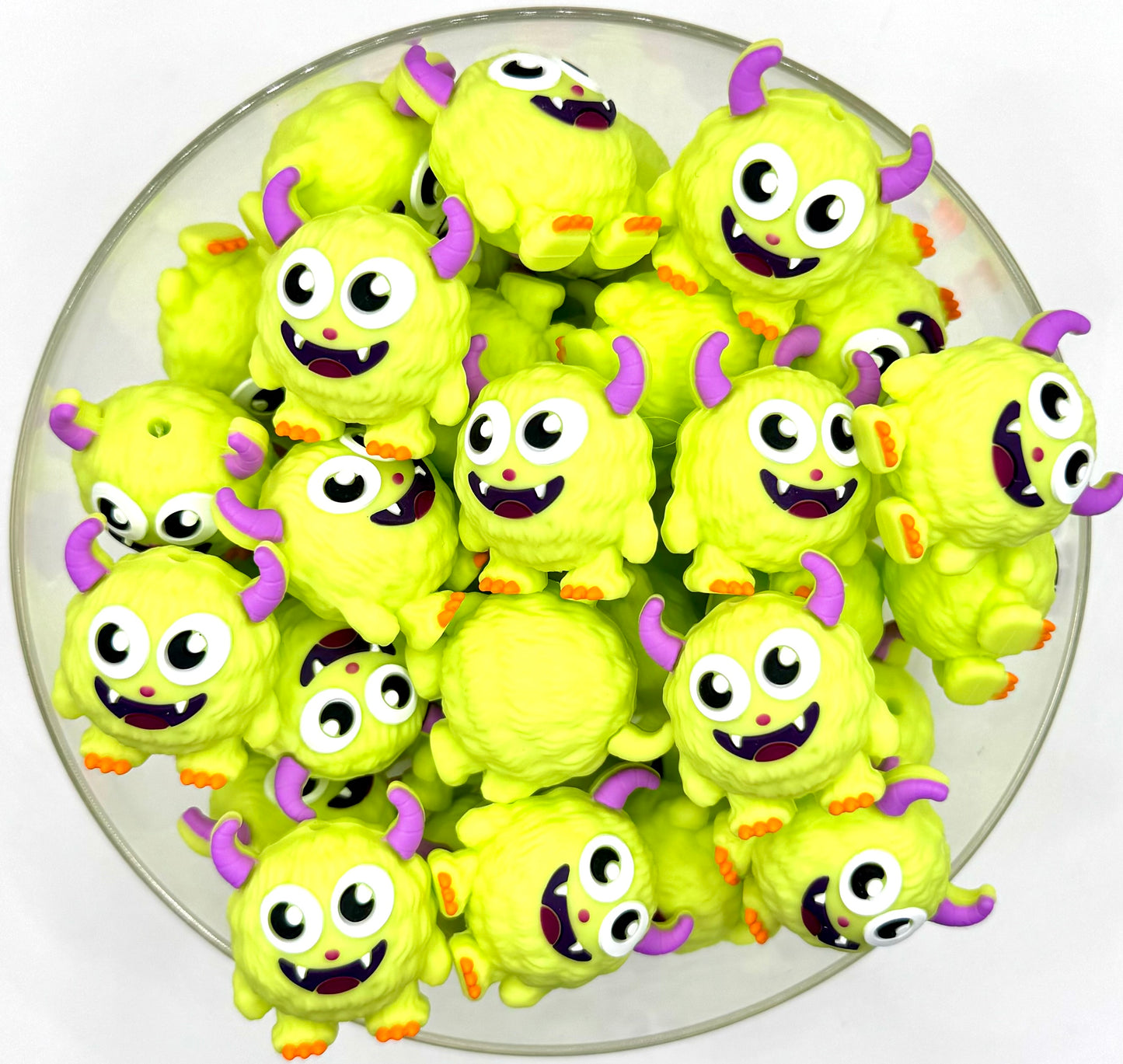 3D monsters silicone focal bead