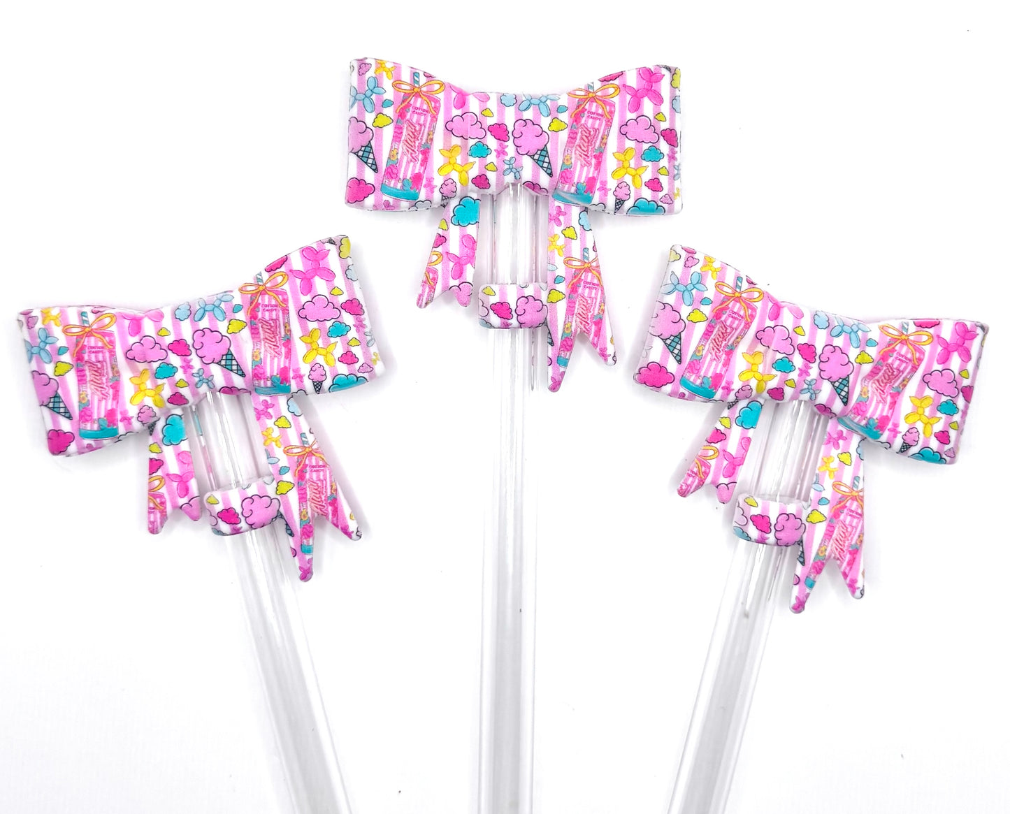 Cotton candy Alani silicone straw topper 