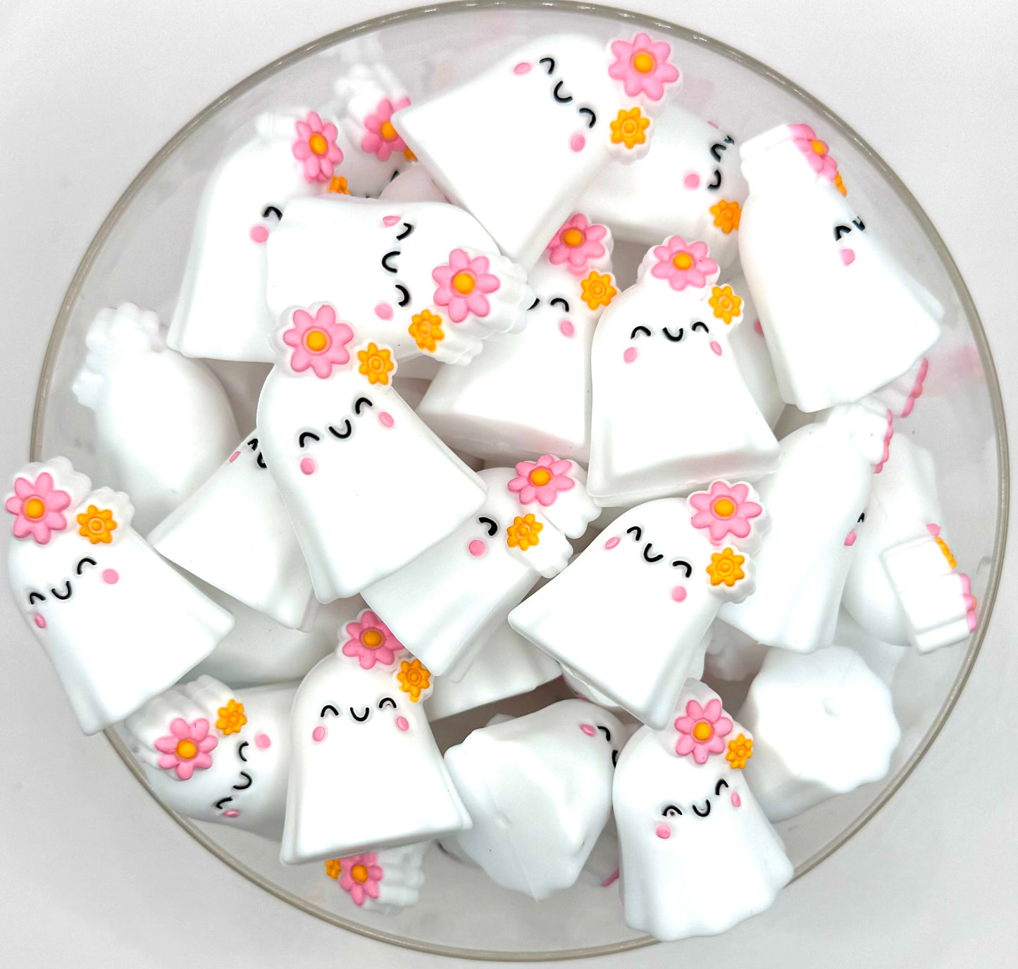 3D daisy the ghost (exclusive) silicone focal bead