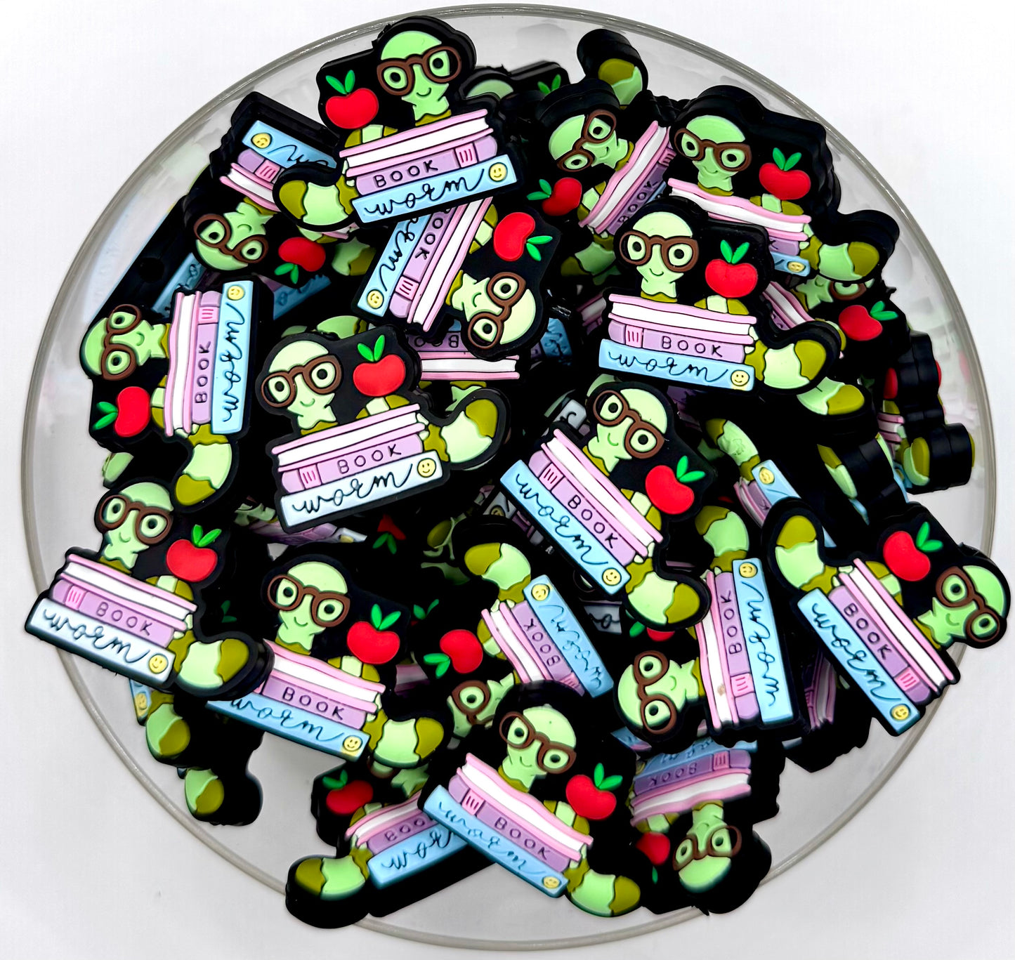 Book worm (HBK exclusive) silicone focal bead