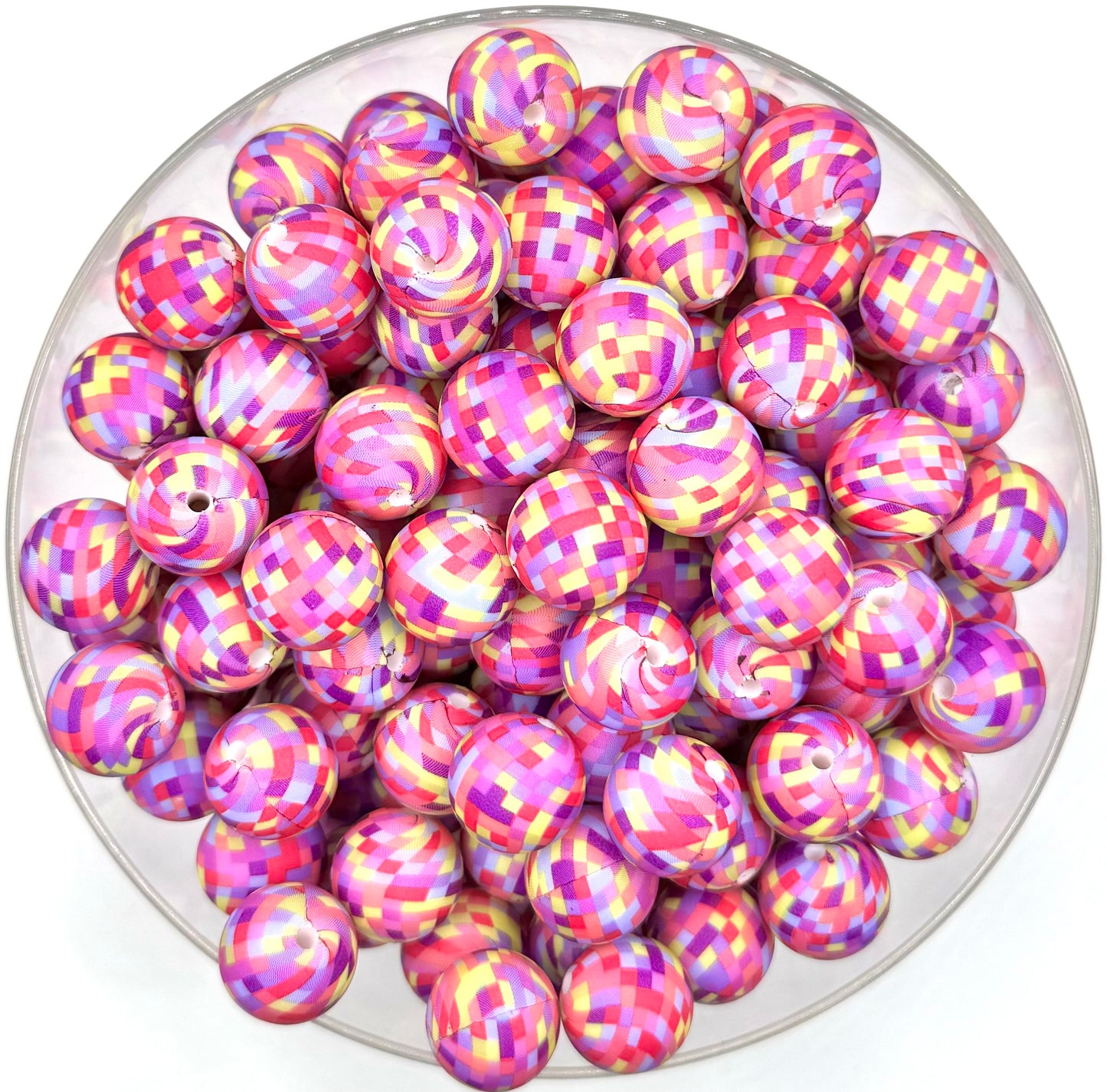 15mm disco print silicone bead