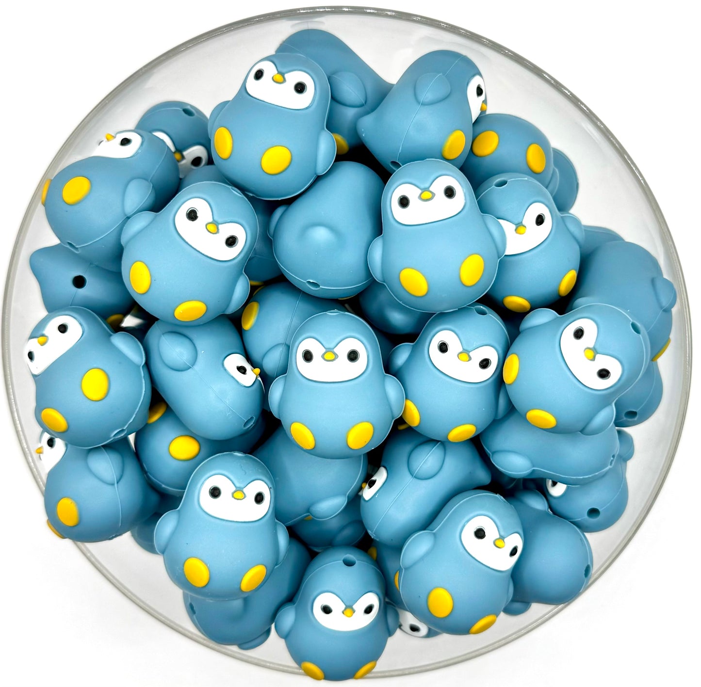 3D baby penguin silicone focal bead