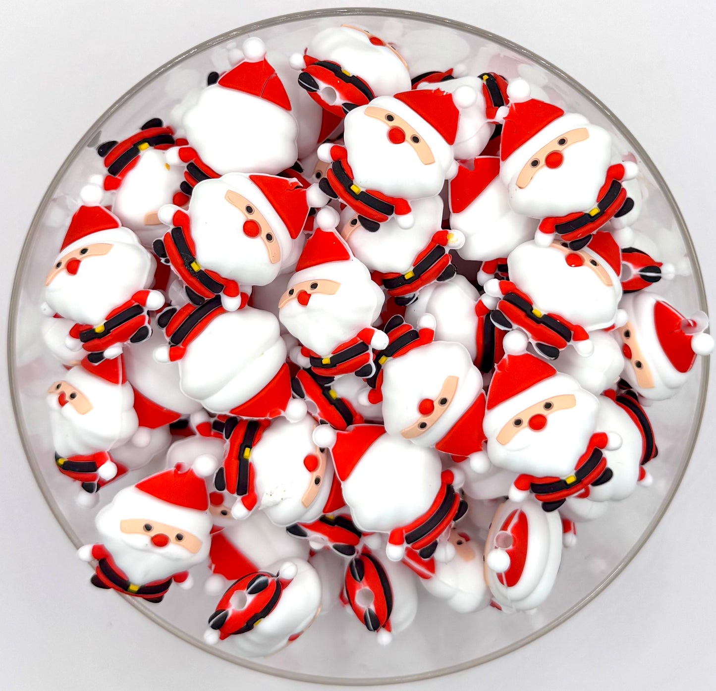 3D Santa silicone focal bead