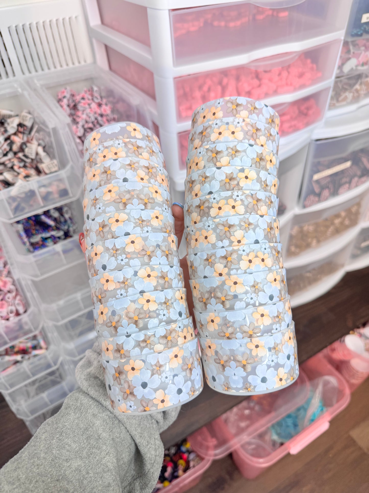 DESTASH boho daisy silicone tumbler boots pack of 10