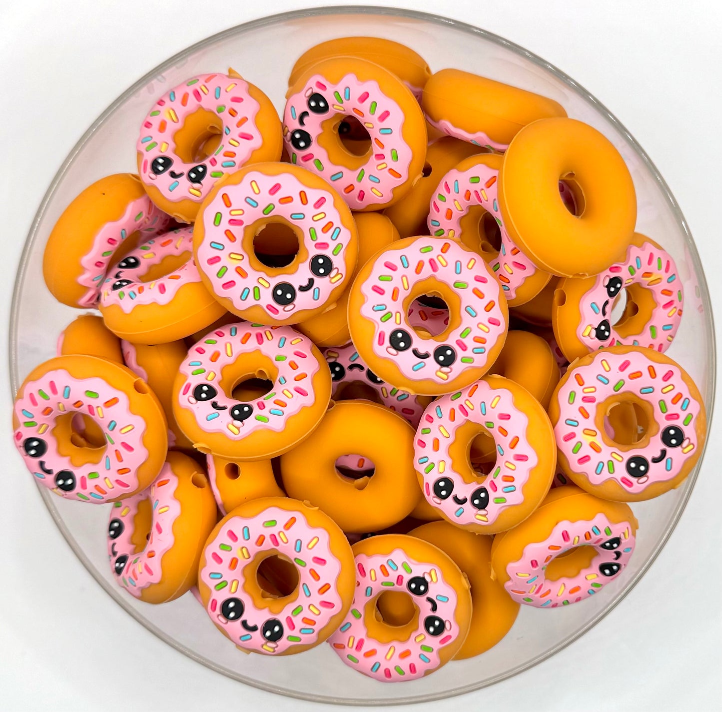 3D donut silicone focal bead