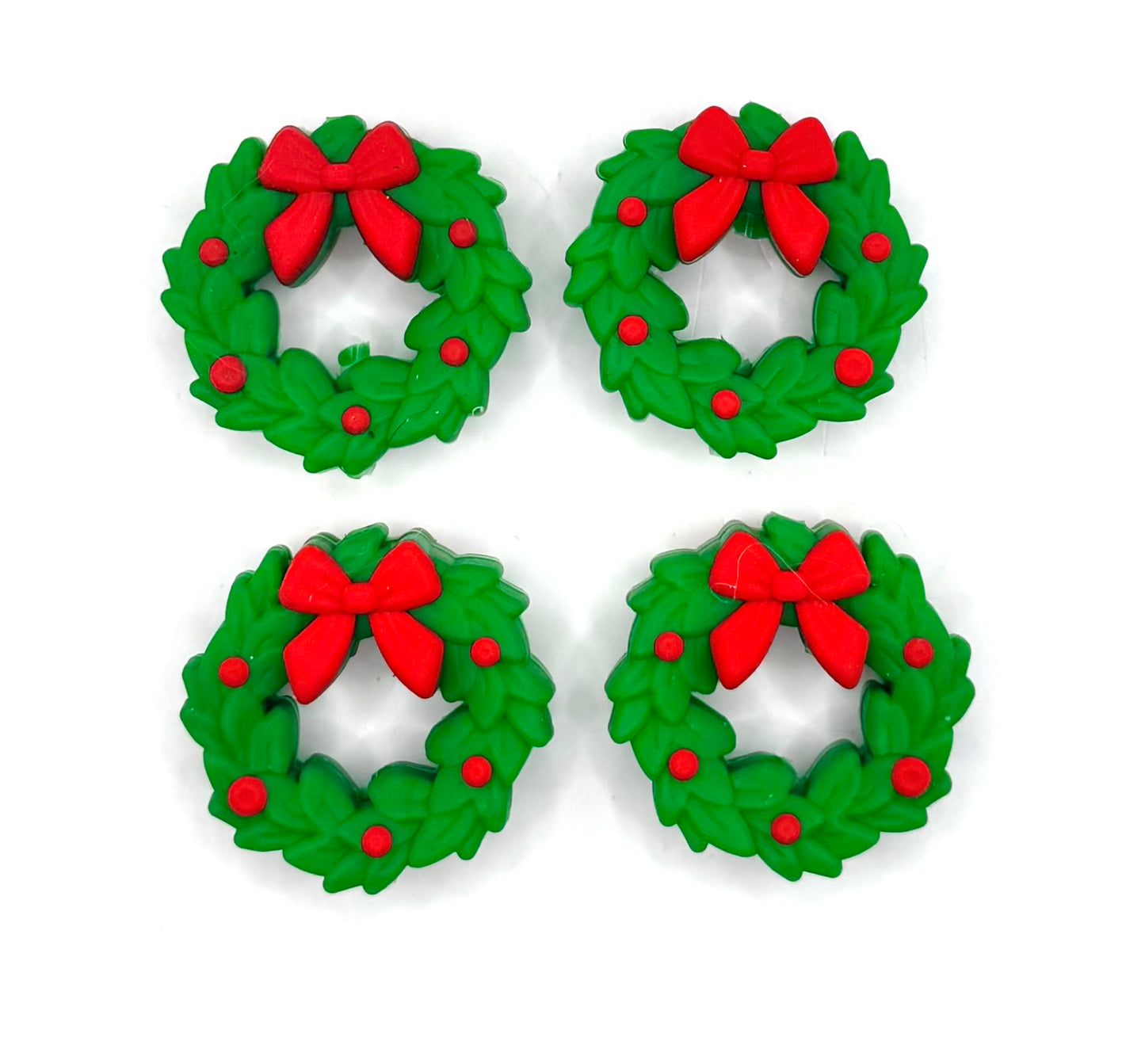 3D Christmas wreath (exclusive) silicone focal bead 