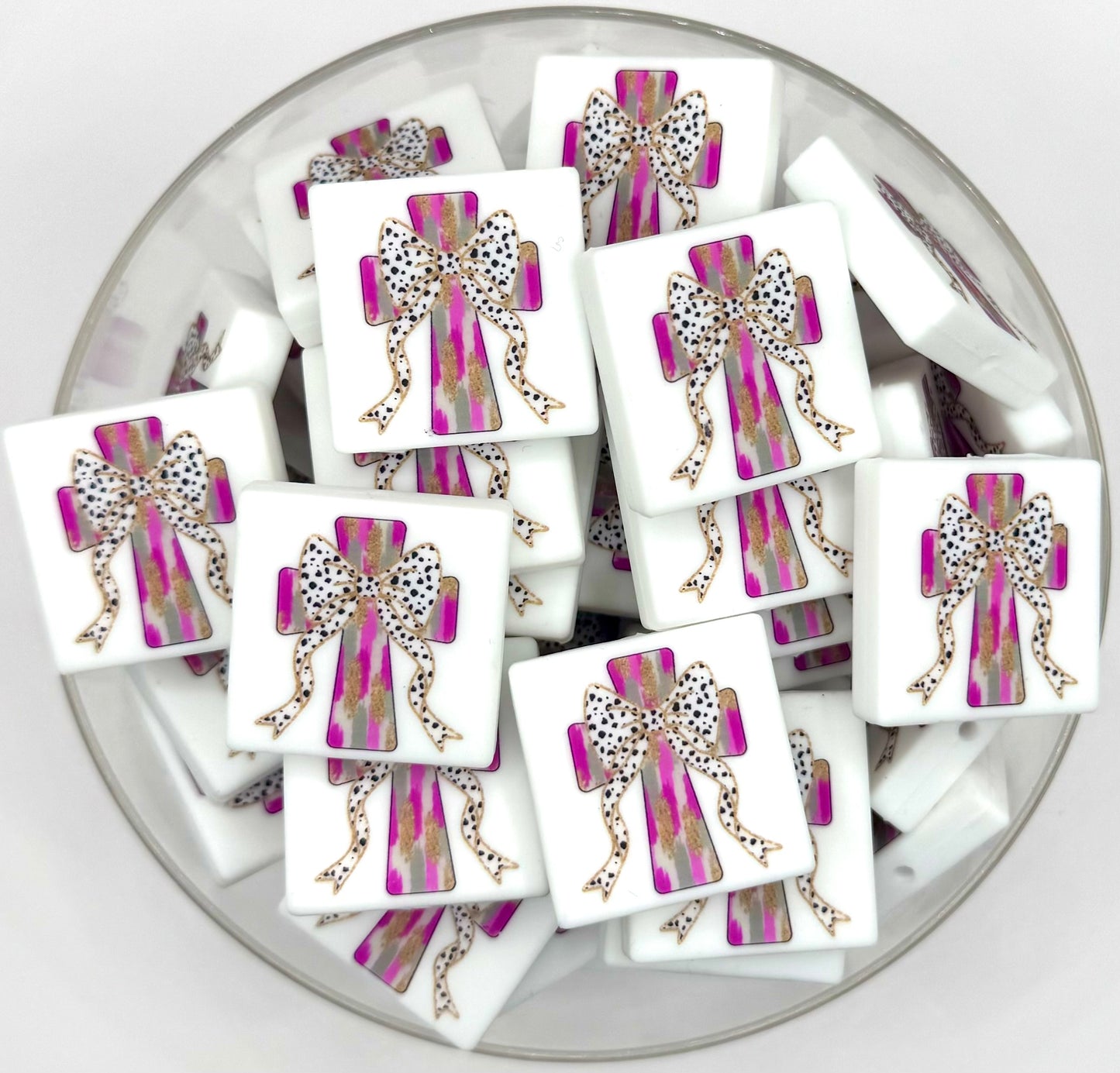 Water brush cross printed silicone focal bead (HBK exclusive & collab)