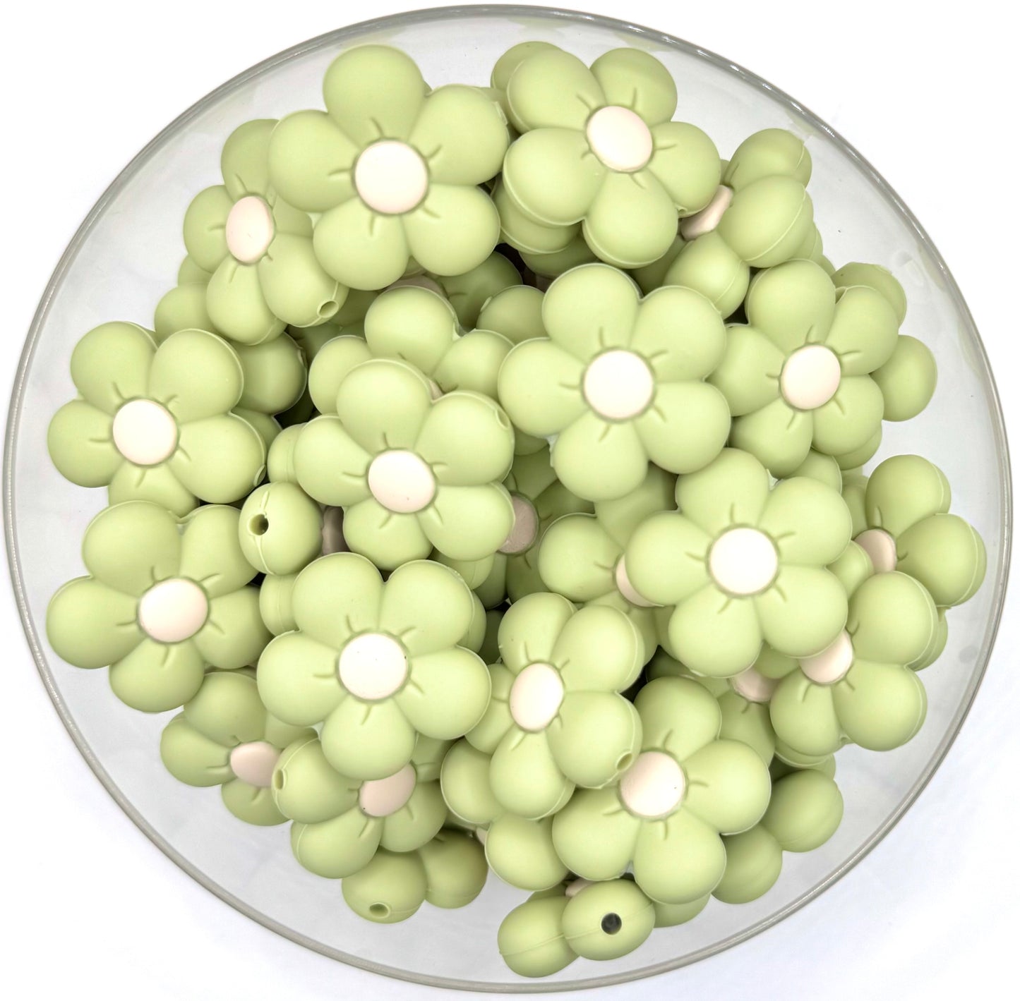3D daisy silicone focal bead