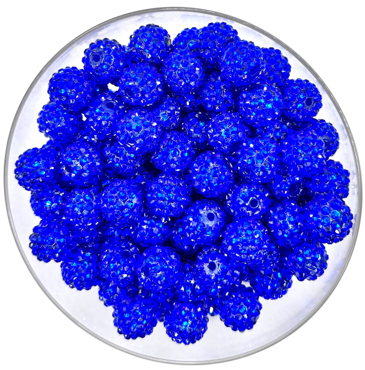 16mm deep blue acrylic rhinestone bead