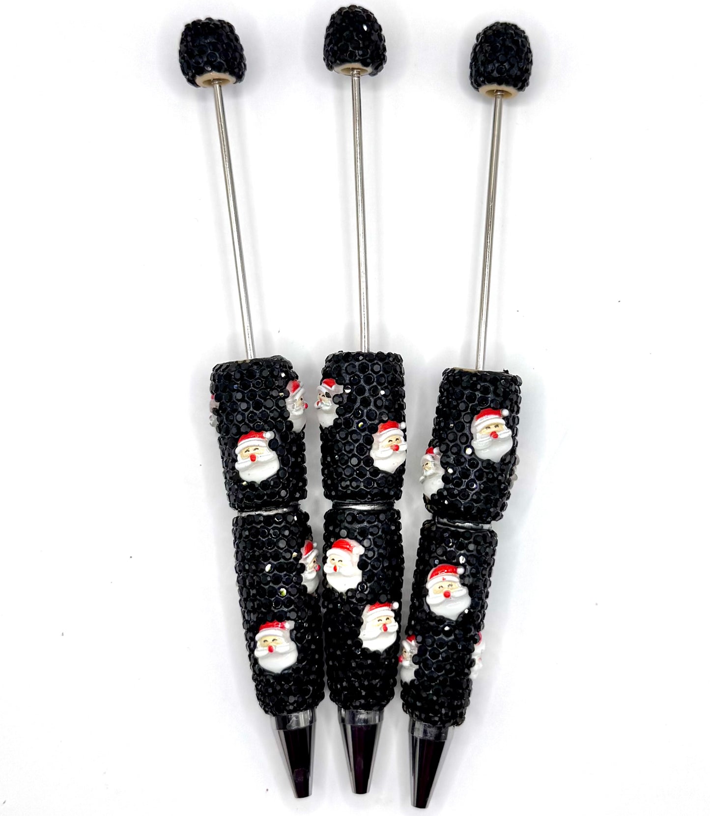 Black diamond Santa Christmas beadable pen
