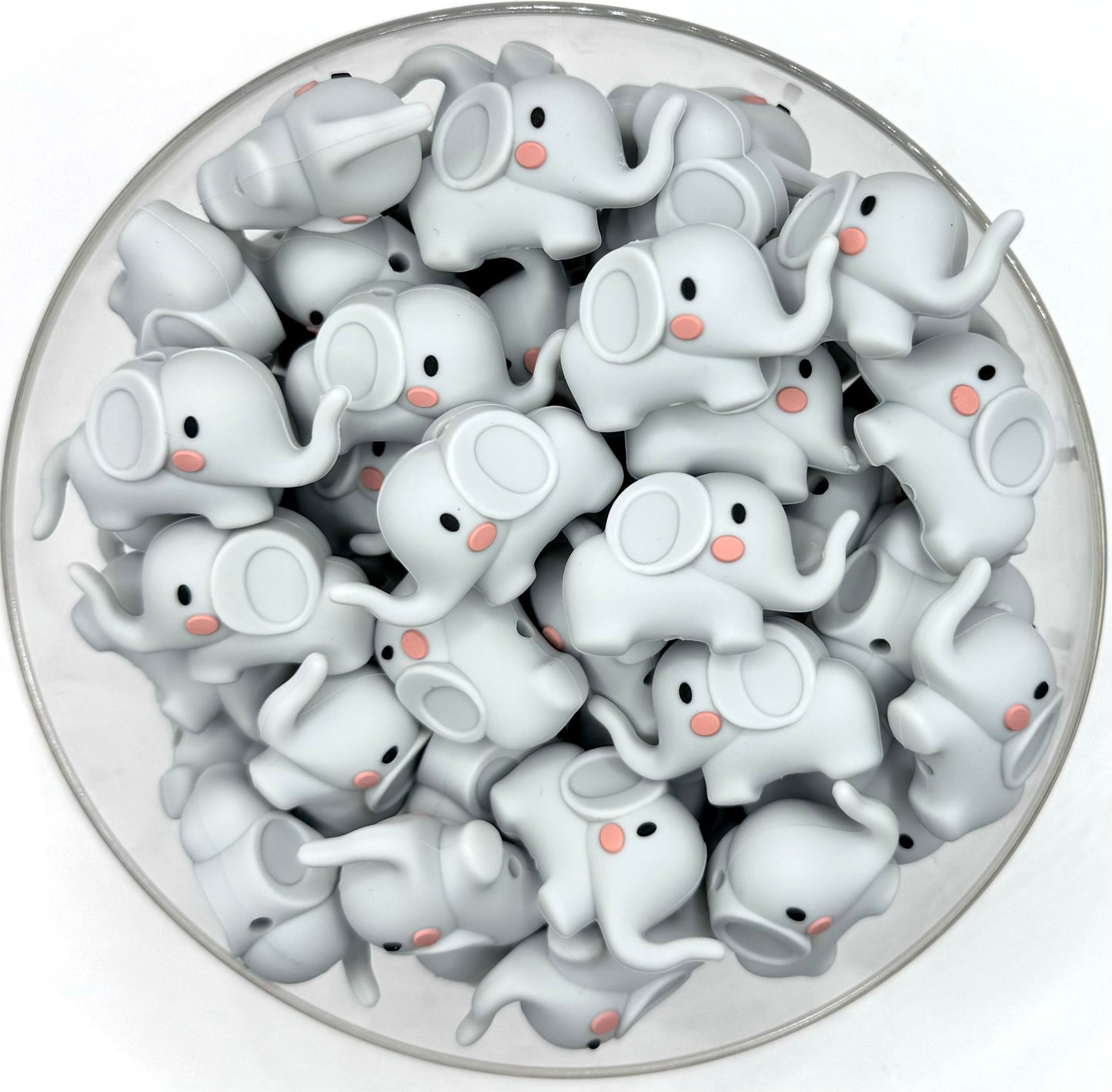 3D baby elephant silicone focal bead