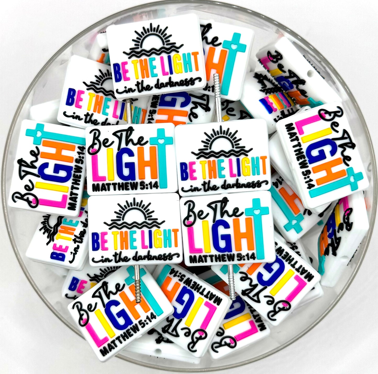 Be the light Matthew 5:14 silicone focal bead