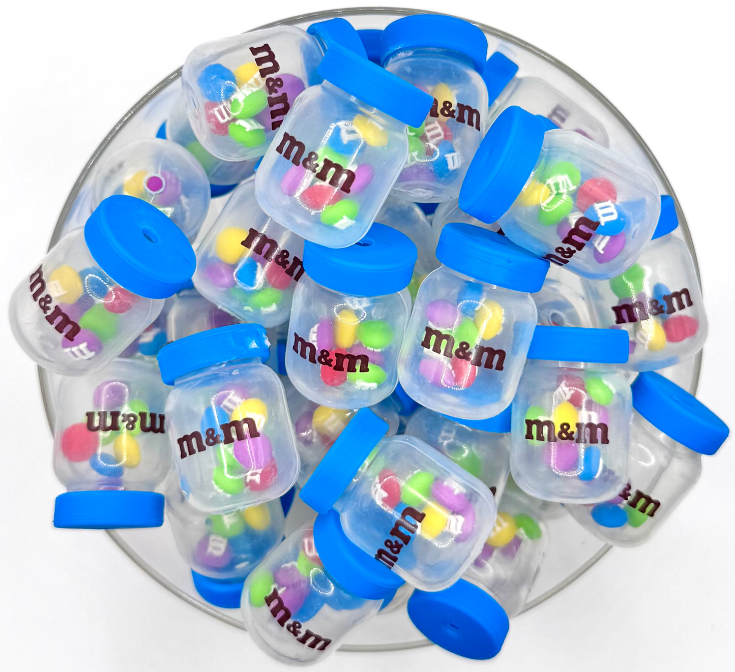 3D M&M jar (HBK exclusive & collab) silicone focal bead