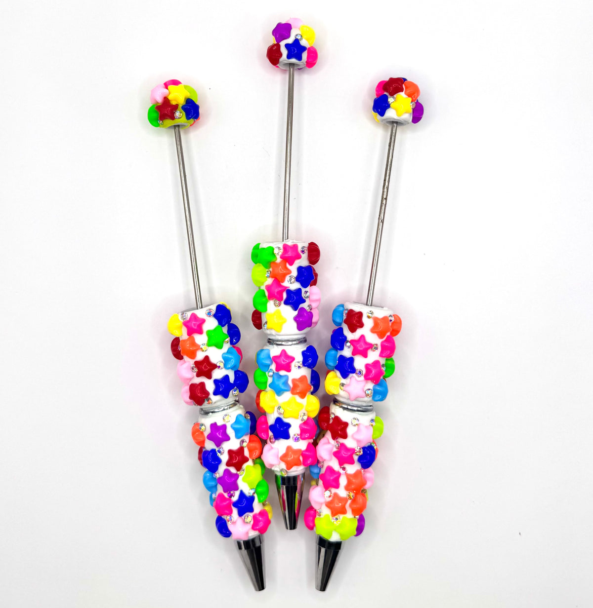 Colorful stars fancy beadable pen