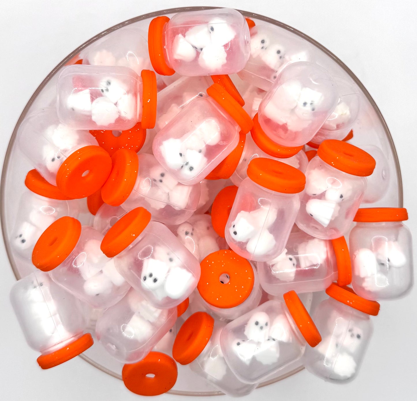 3D Halloween ghost jar silicone focal bead
