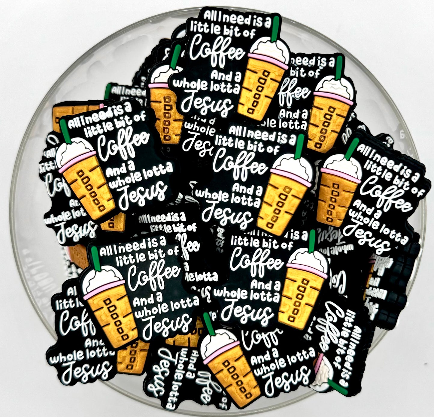 All I need is a little bit of coffee & a whole lotta Jesus (HBK exclusive) silicone focal bead