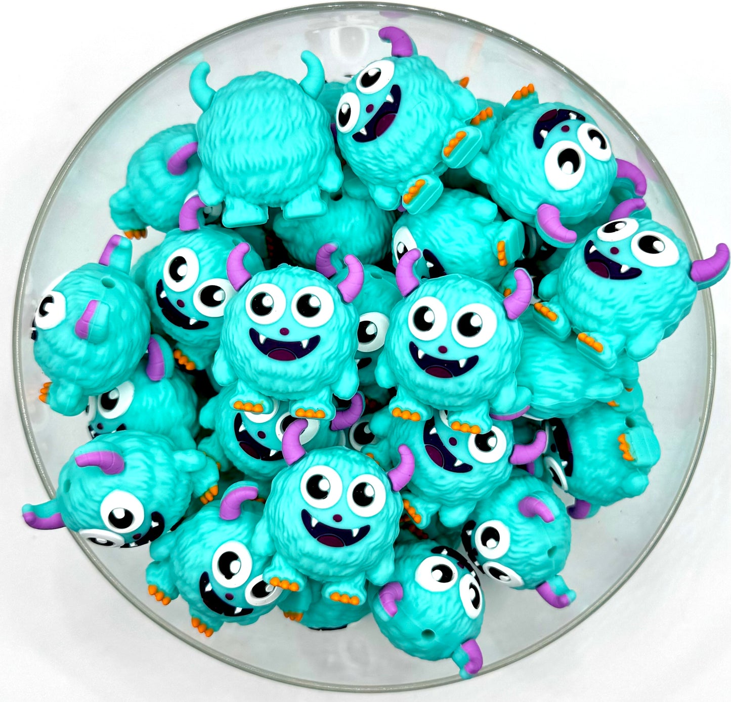 3D monsters silicone focal bead