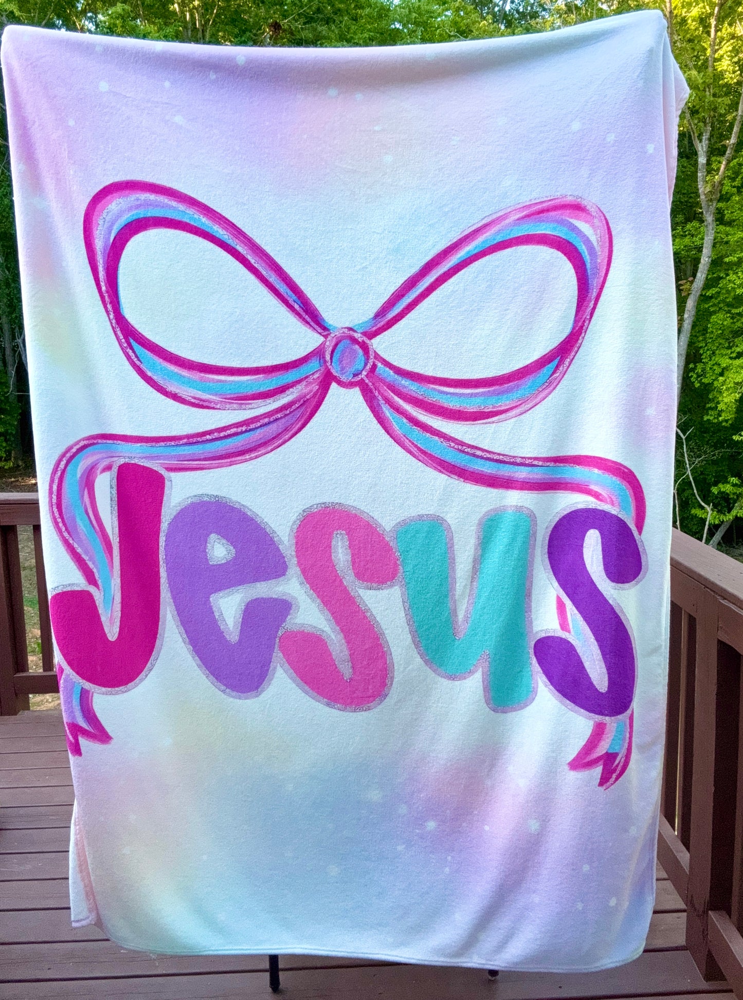Watercolor JESUS (HBK exclusive) fluffy 79x60in blanket