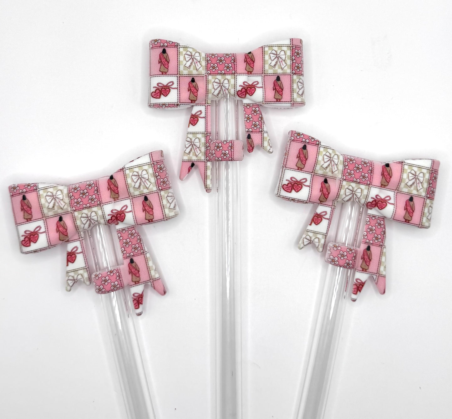 Jesus patch work silicone straw topper