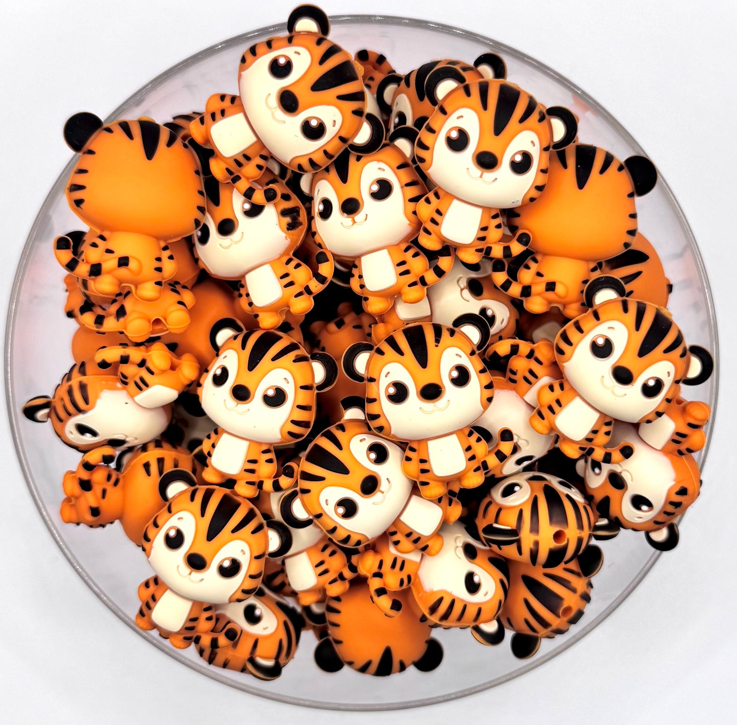 3D stripy the tiger silicone focal bead