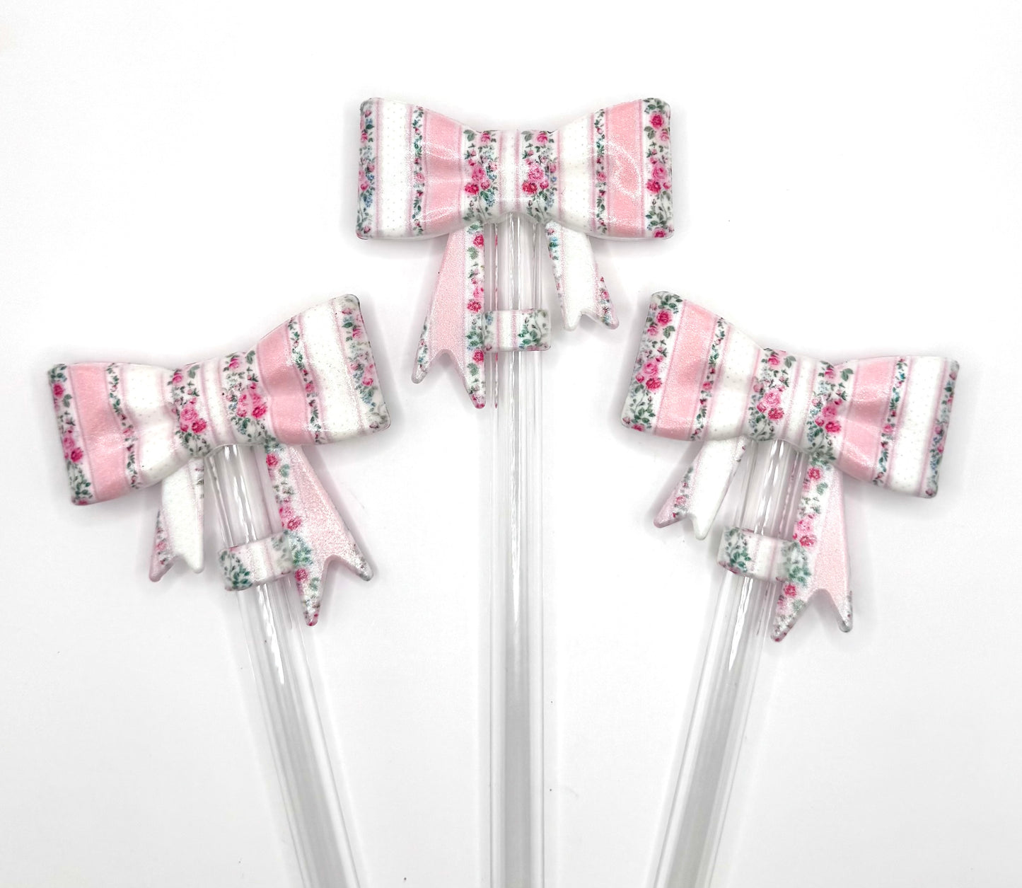 Pink vintage wallpaper (HBK exclusive) silicone straw topper