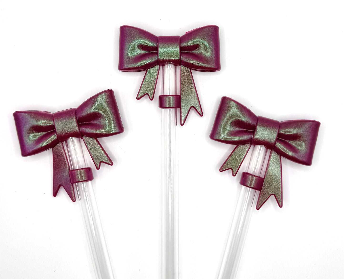 Opal Cranberry silicone straw topper