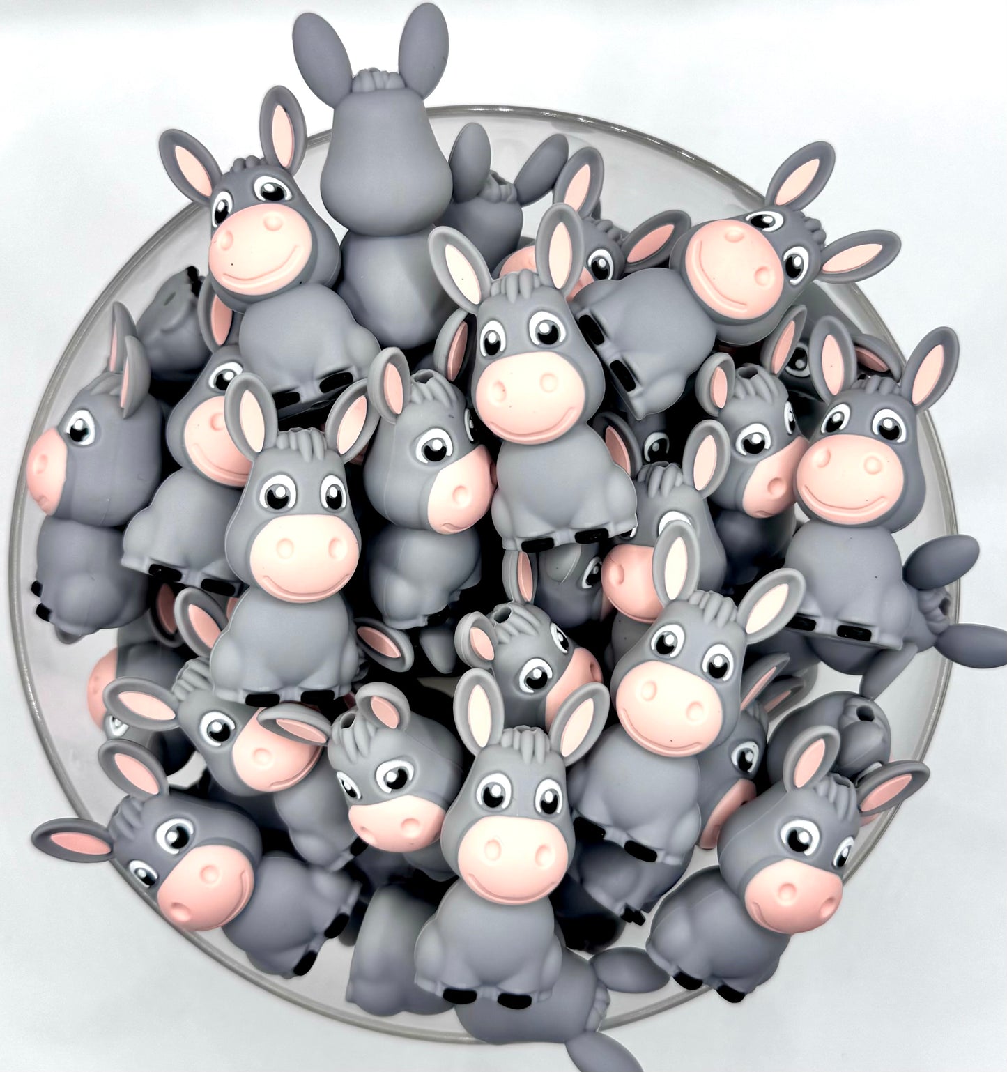3D donkey silicone focal bead