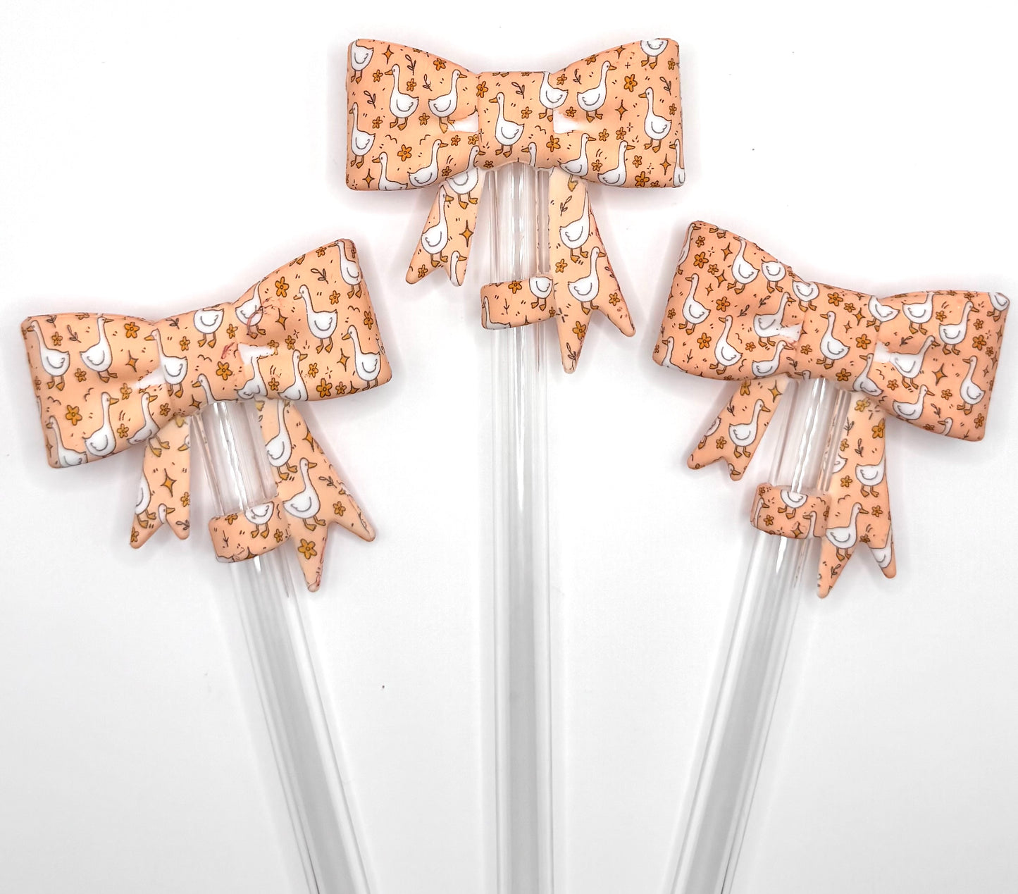 Peach goose meadows (HBK exclusive) silicone straw topper