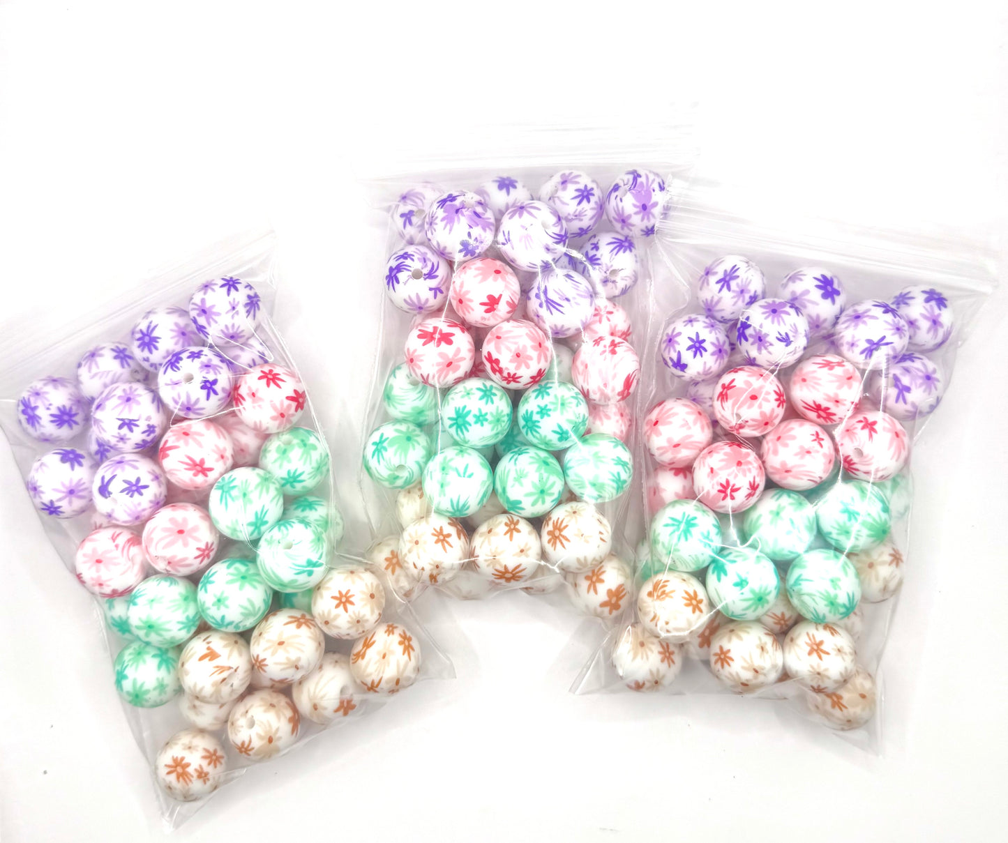 15mm daisy print (HBK exclusive) bead mix (40 beads total)