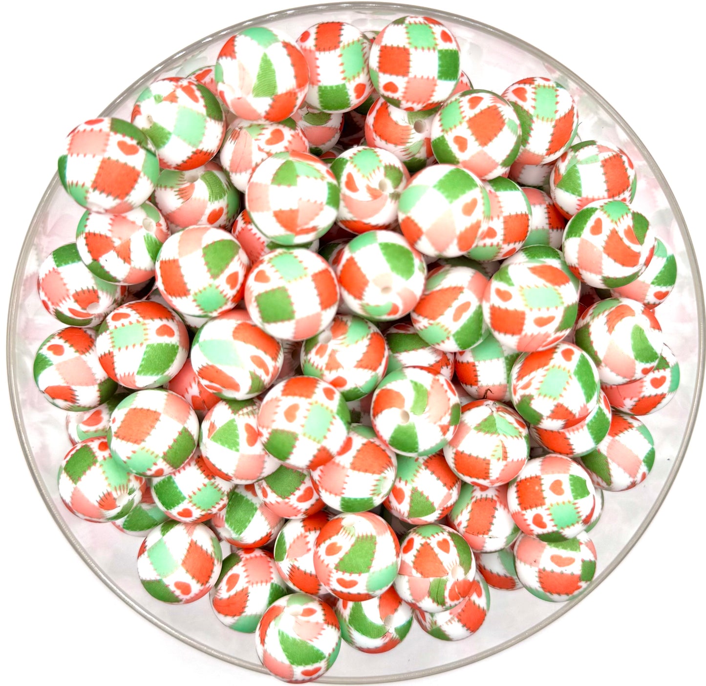 15mm Christmas patch silicone bead
