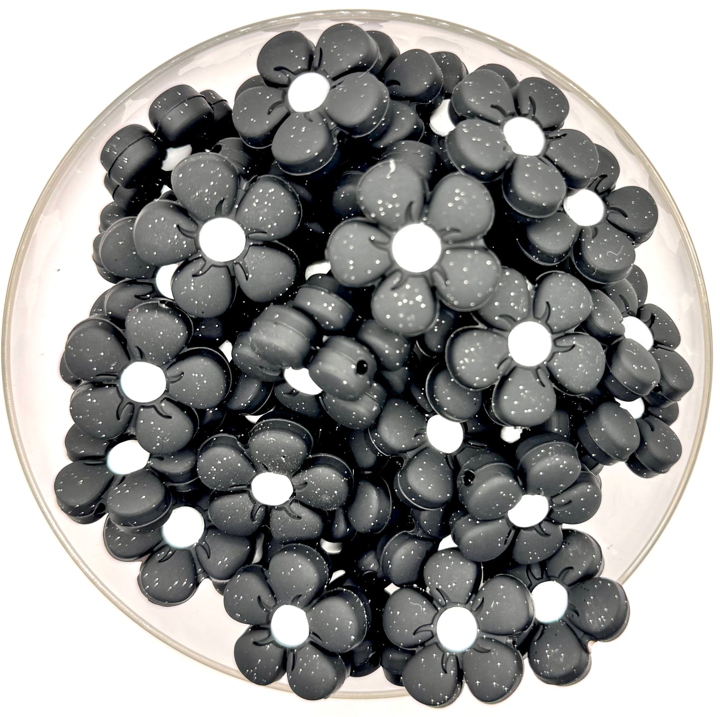 3D daisy silicone focal bead