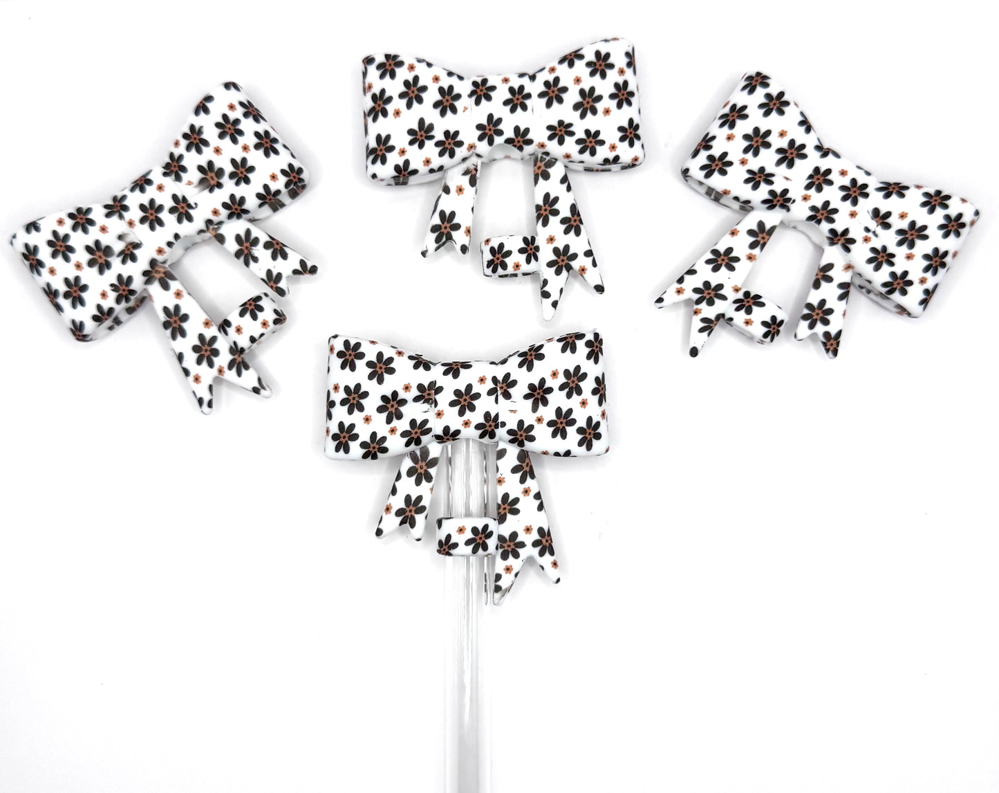 Rustic daisy bow silicone straw topper (HBK exclusive & collab)