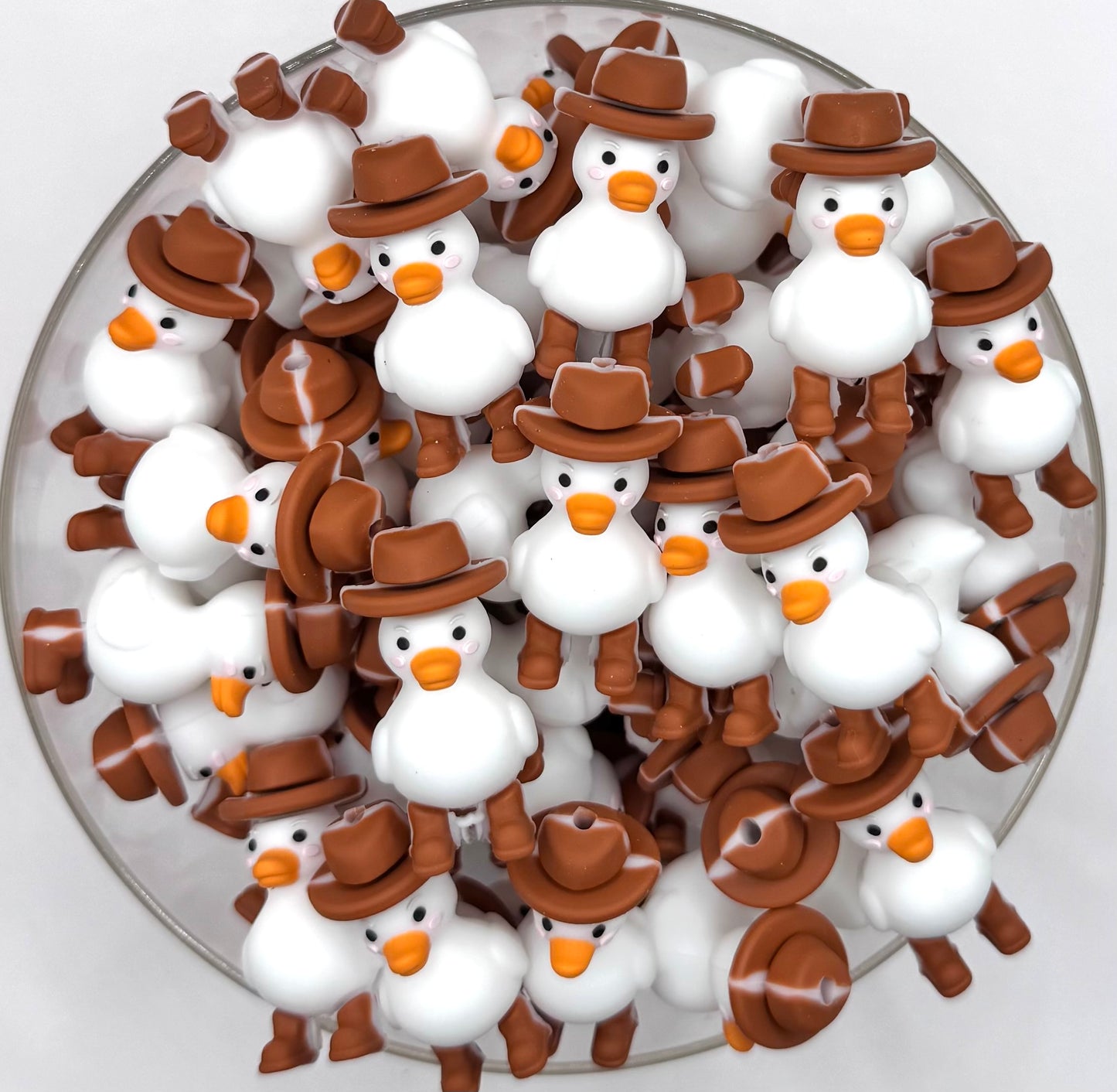 3D goose & boots silicone focal bead