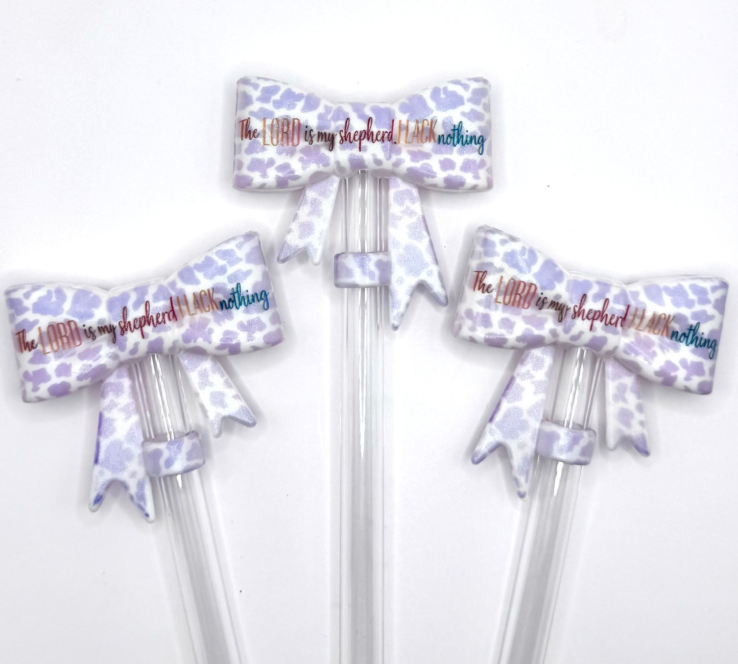 The Lord is my shepherd, I lack nothing (HBK exclusive) bow silicone straw topper