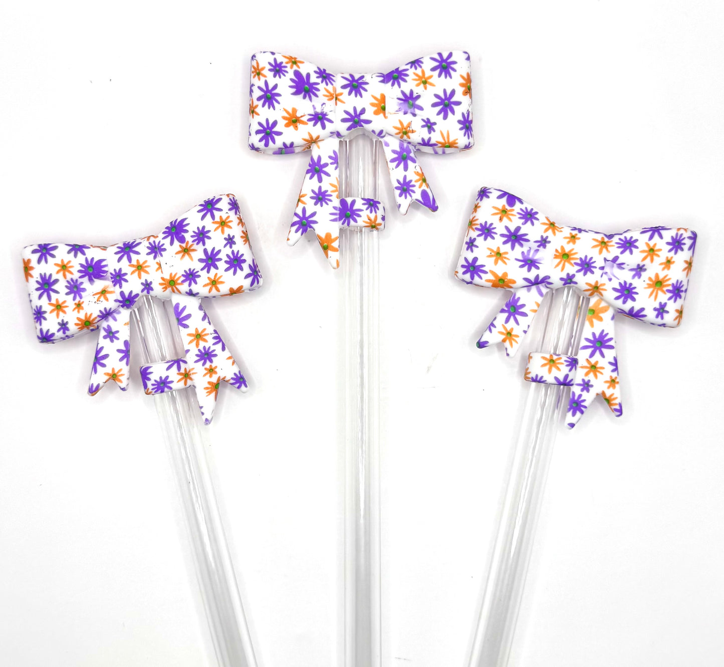 Halloween daisy bow silicone straw topper (HBK exclusive)