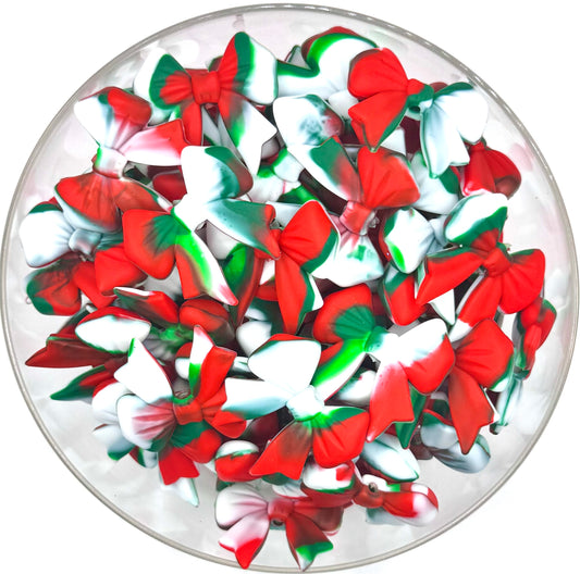 3D Christmas color silicone bow exclusive