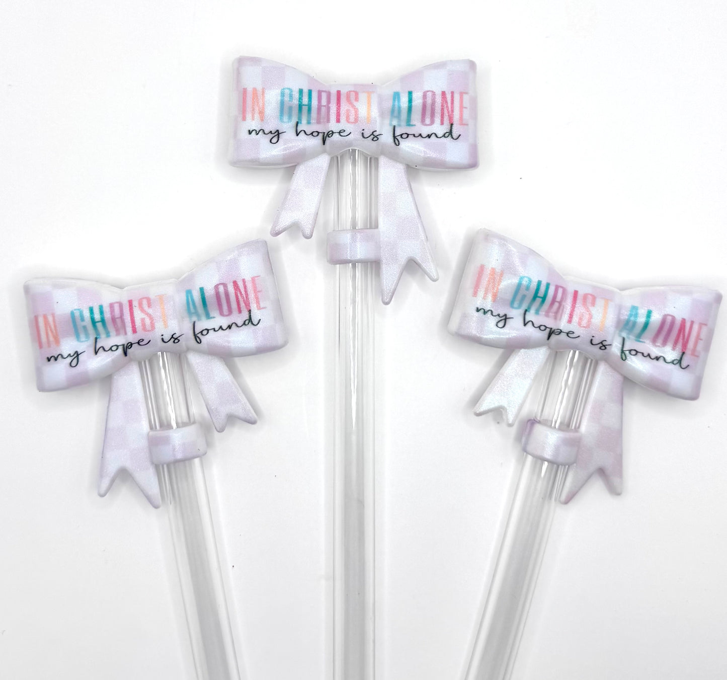 In Christ alone my hope is found (HBK exclusive) bow silicone straw topper