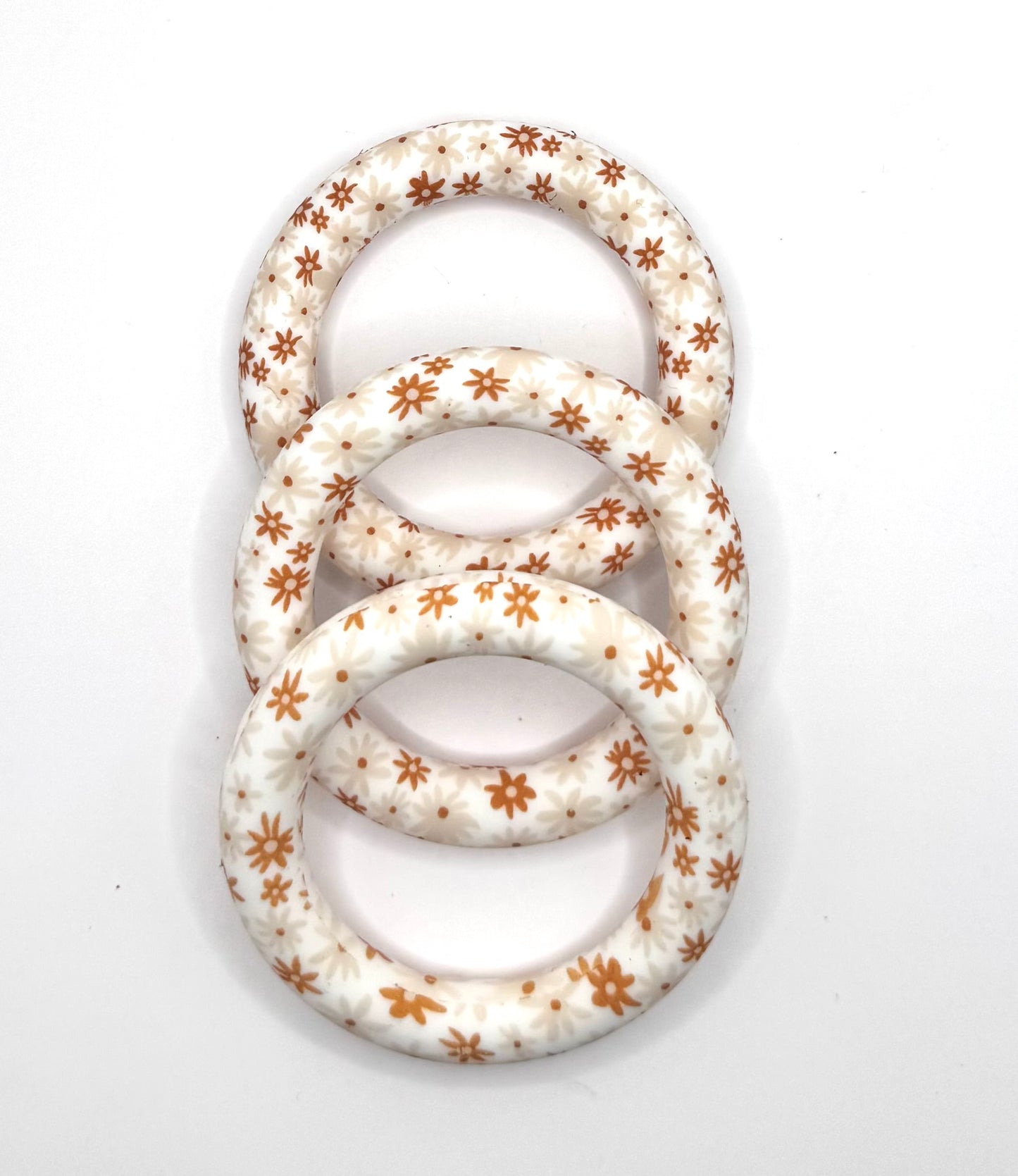 Burnt orange daisy print (HBK exclusive) 65MM silicone ring