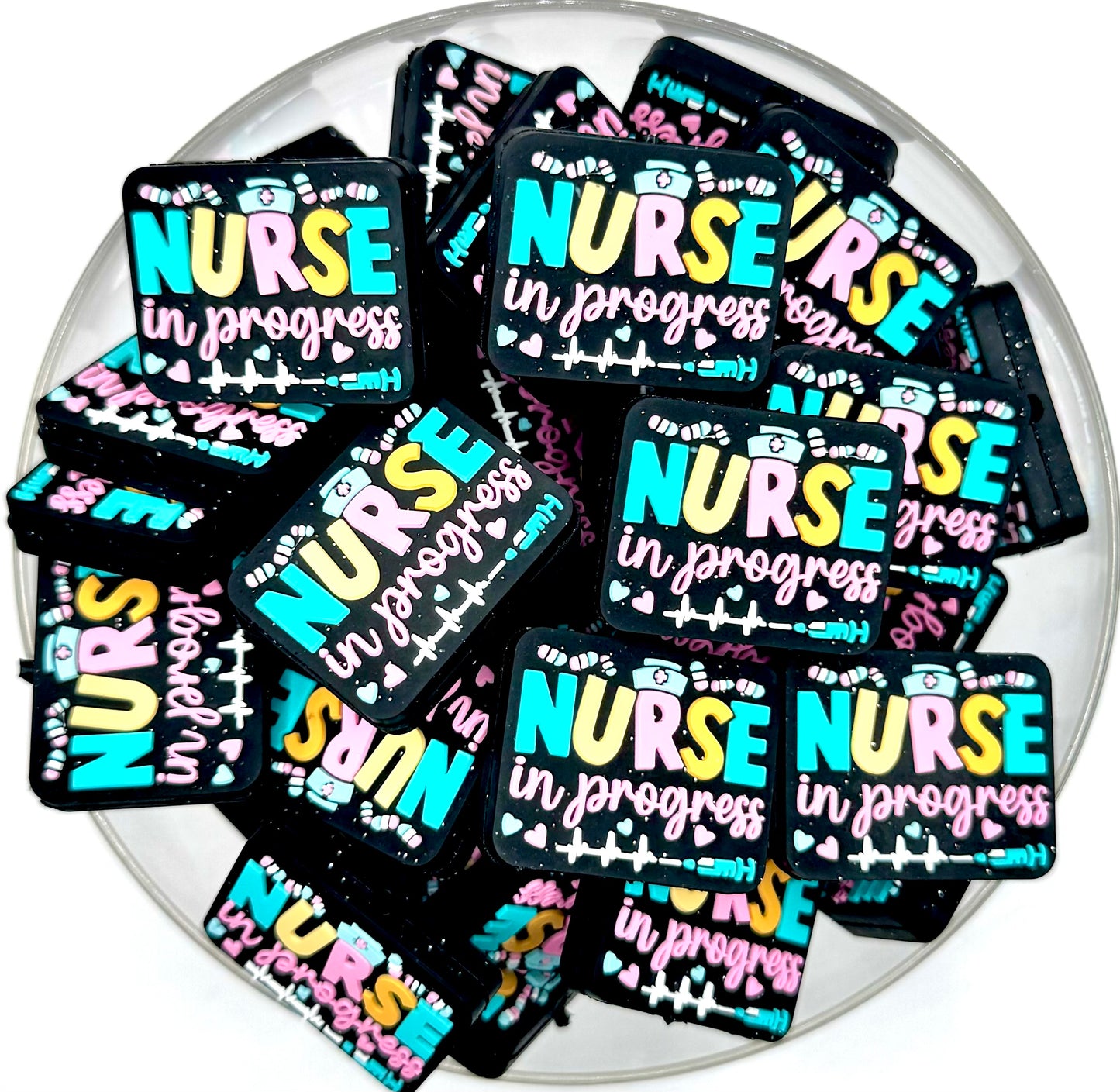 Nurse in progress silicone focal bead