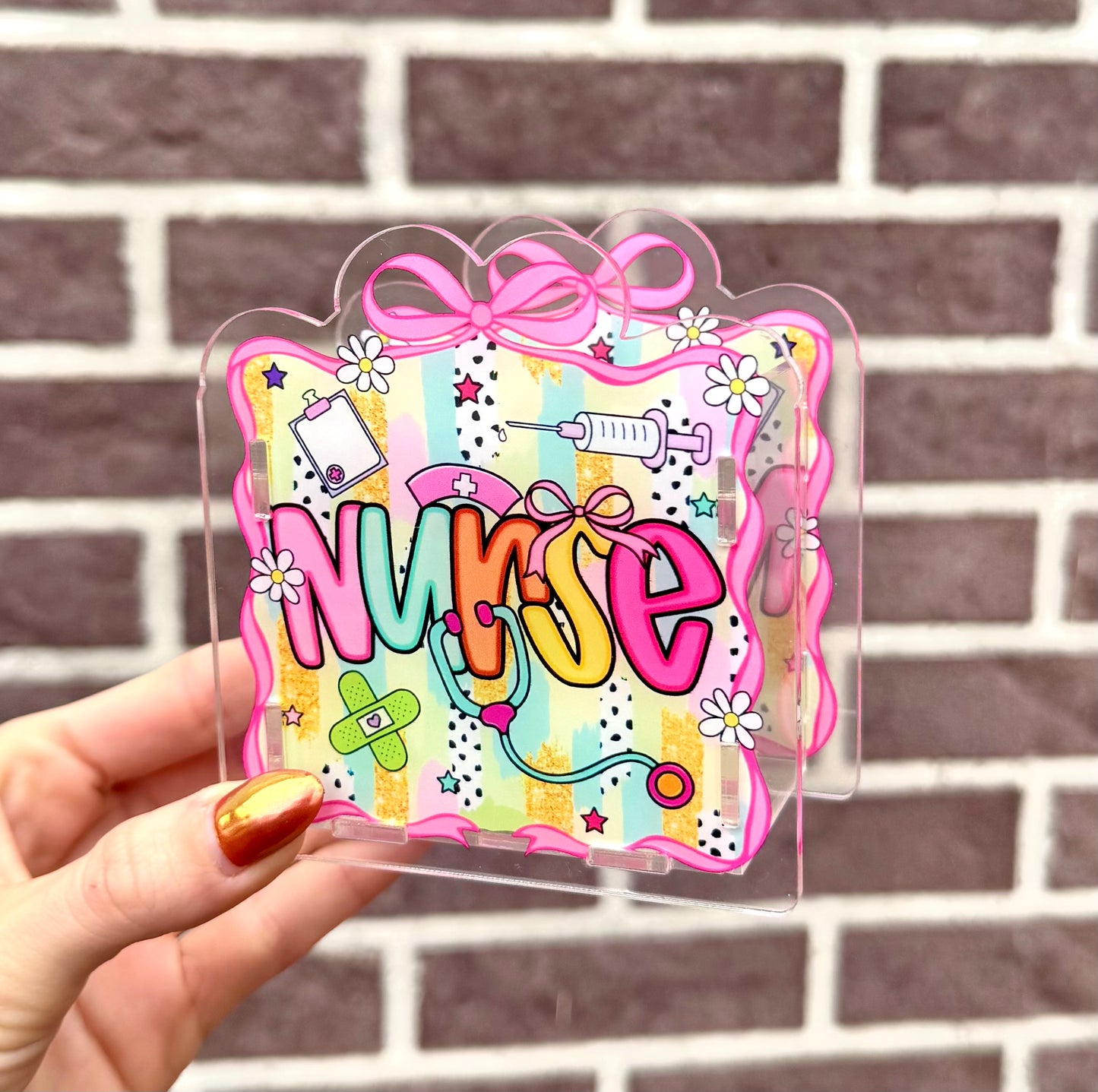Nurse acrylic pen holder