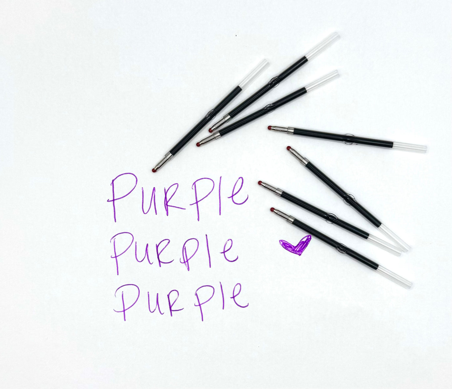 Purple ink refills for beadable pens