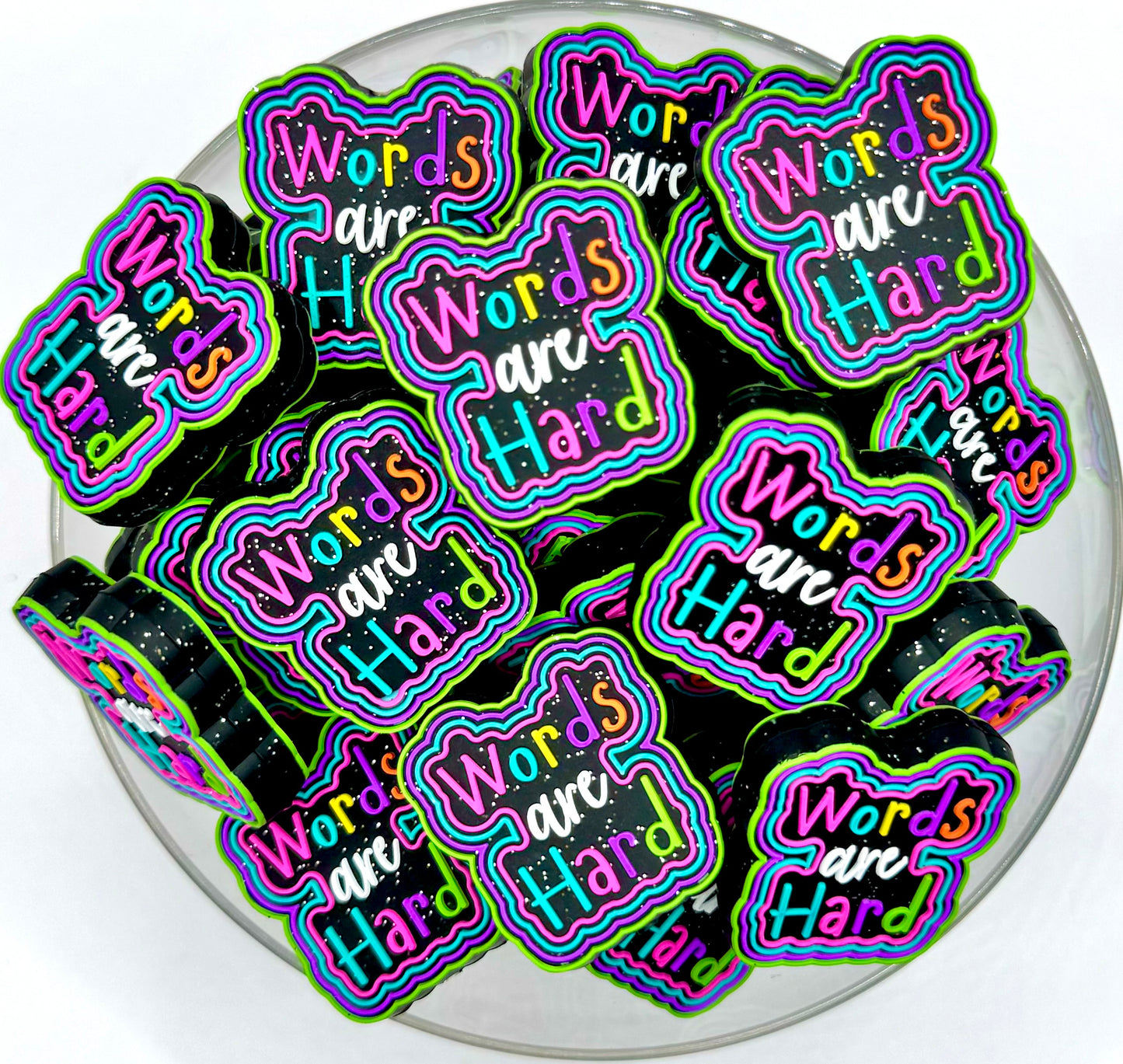 Words are hard (HBK exclusive) silicone focal bead