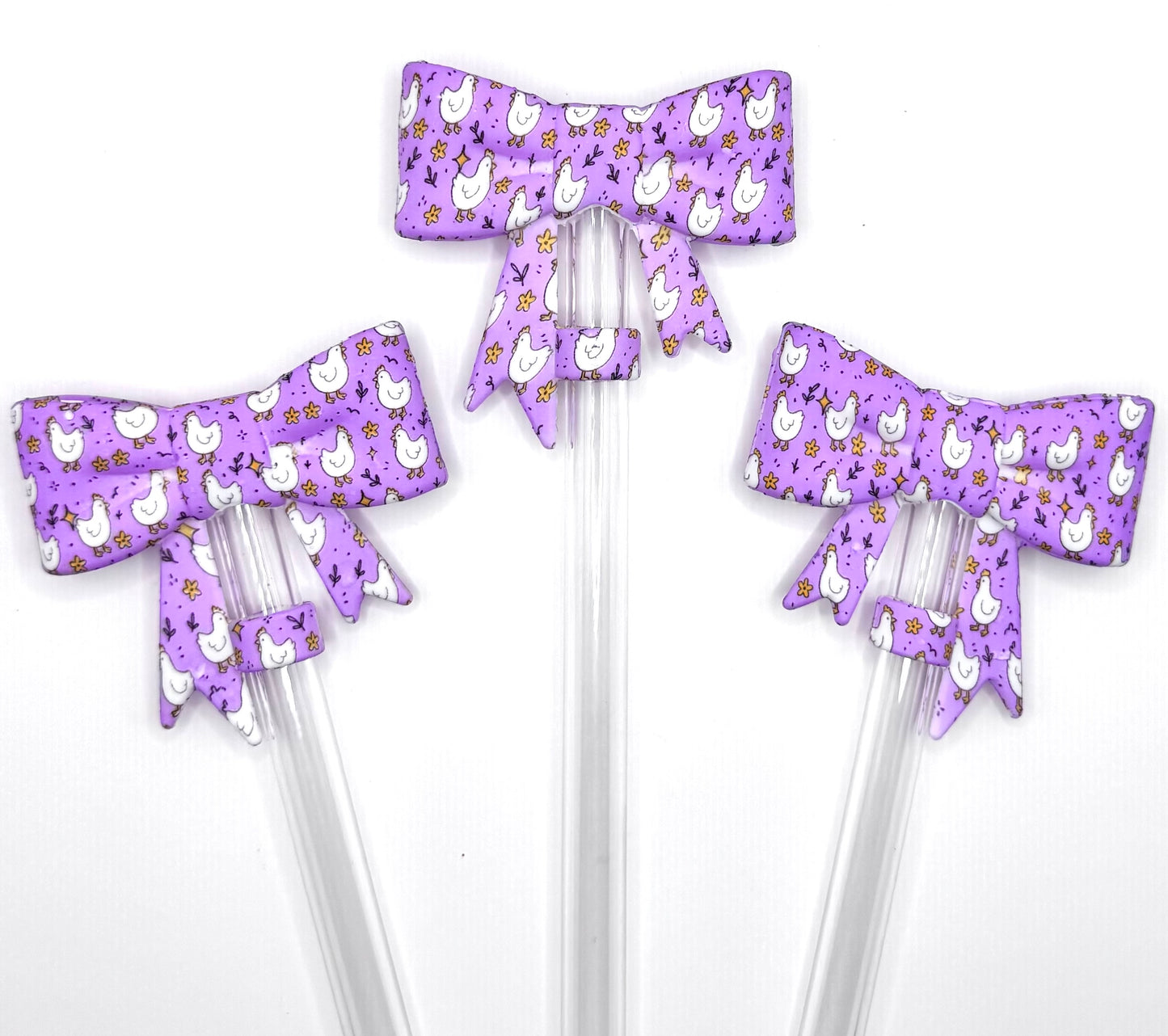 Lavender chick meadows (HBK exclusive) silicone straw topper