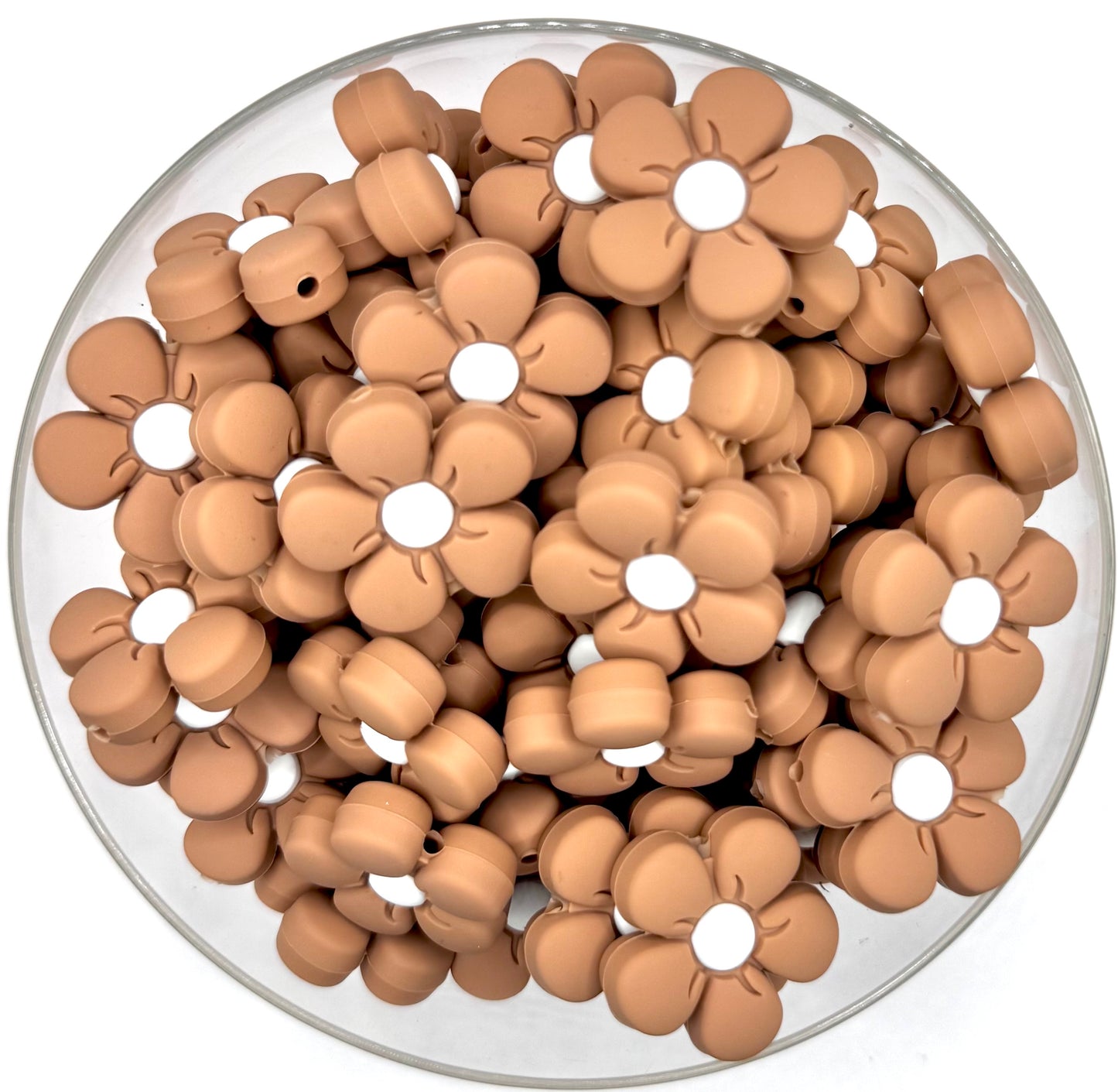 3D daisy silicone focal bead