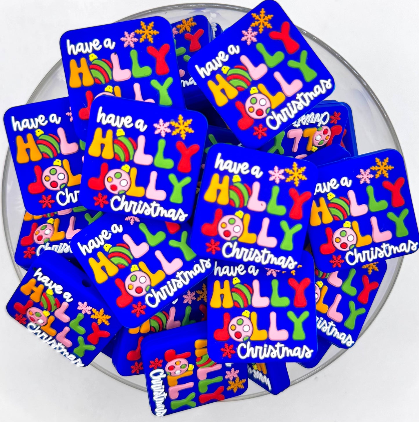 Have a holly jolly Christmas (HBK exclusive) silicone focal bead