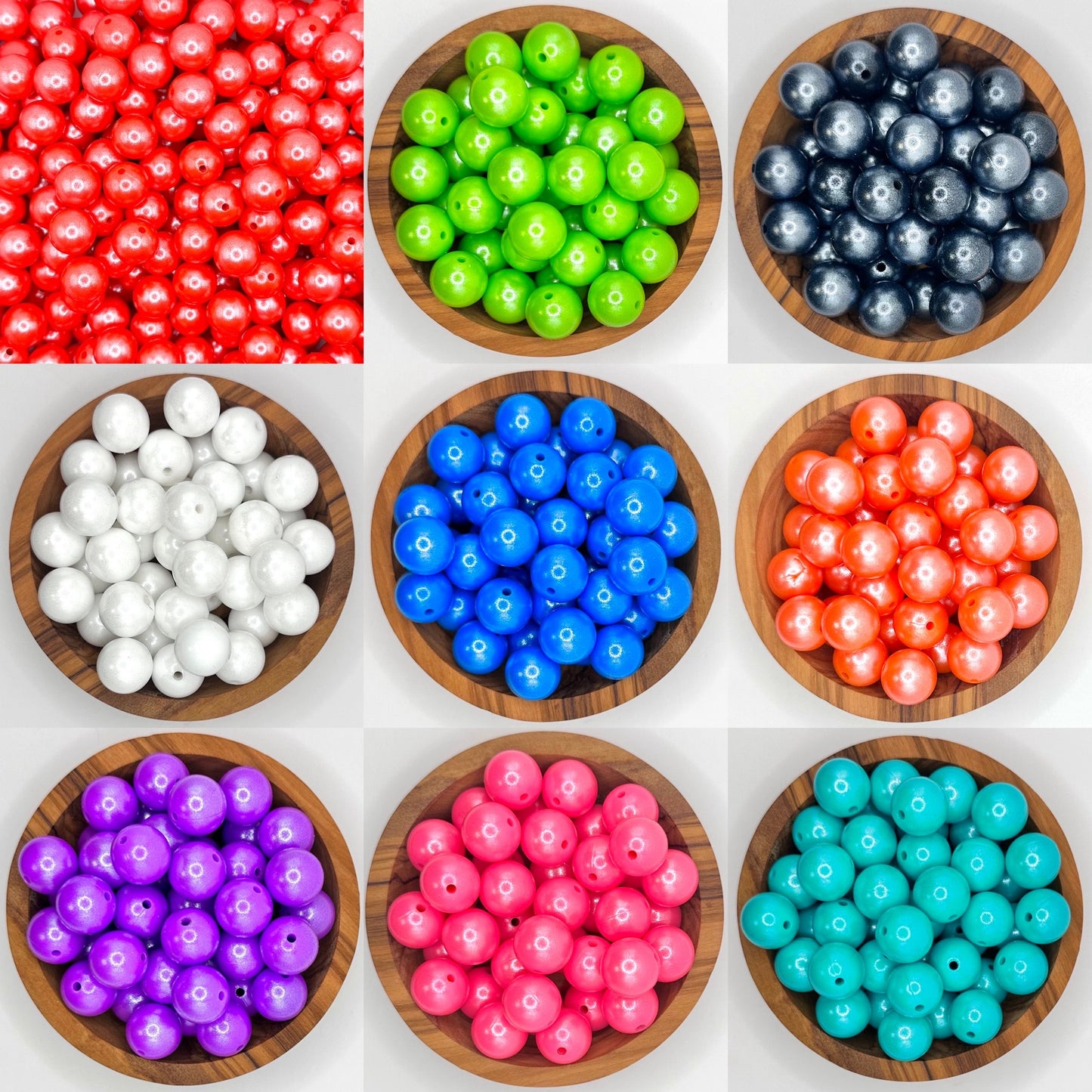 15mm Opal silicone round beads