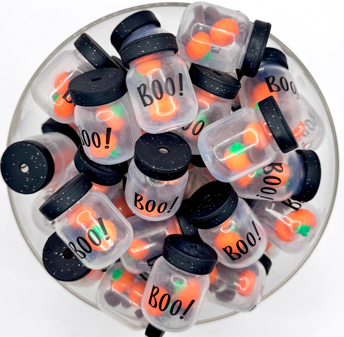3D boo! Halloween jar (HBK exclusive & collab) silicone focal bead