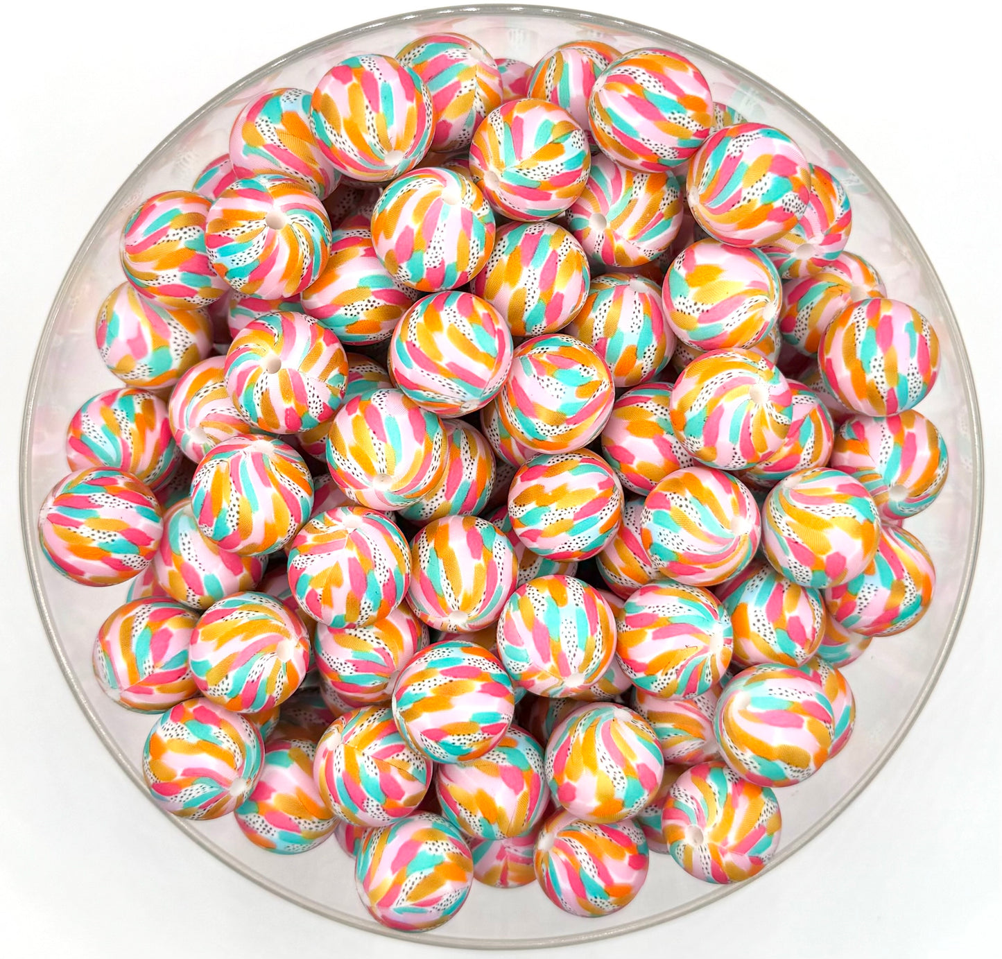 15mm water brush bliss (HBK exclusive & collab) silicone printed bead