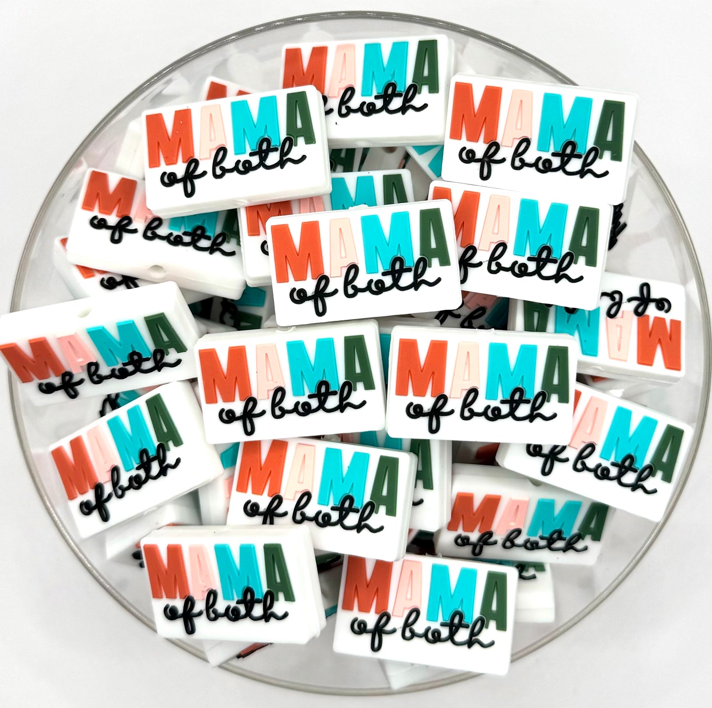 Mama of both (exclusive) silicone focal bead