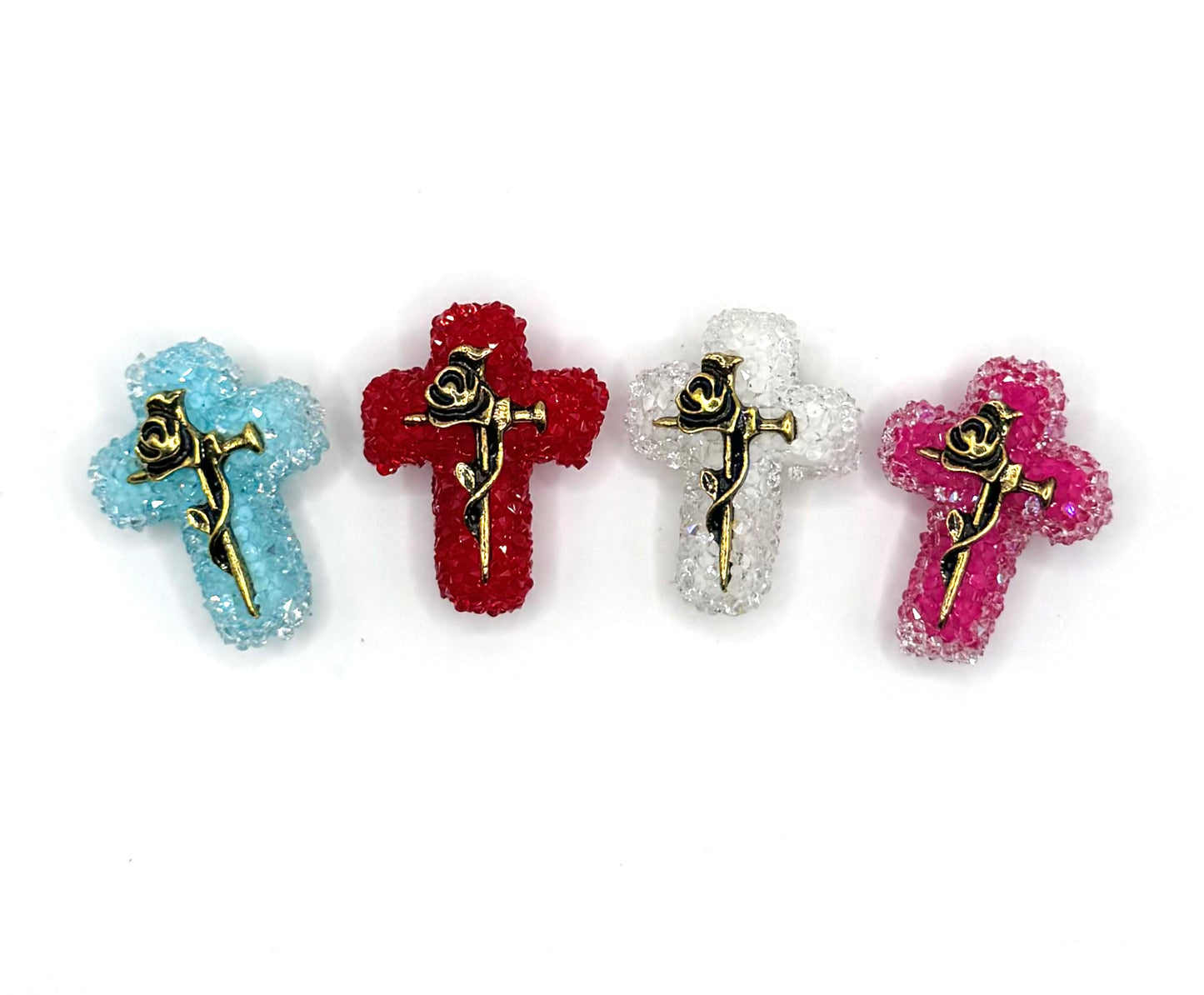 Sugar cross with nail acrylic bead